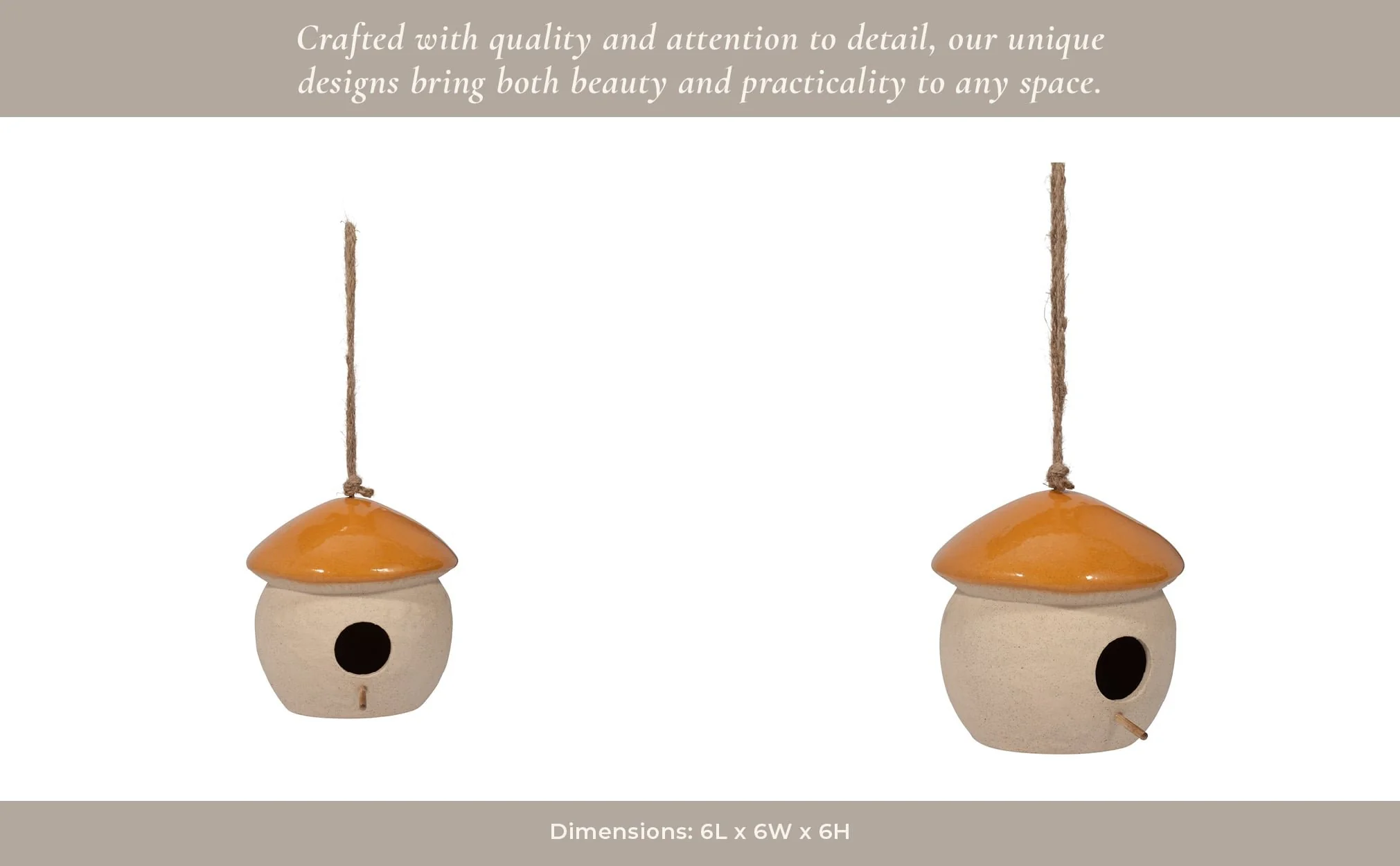 Cer, 6" Round Bird Feeder, Dark Orange - Image 13