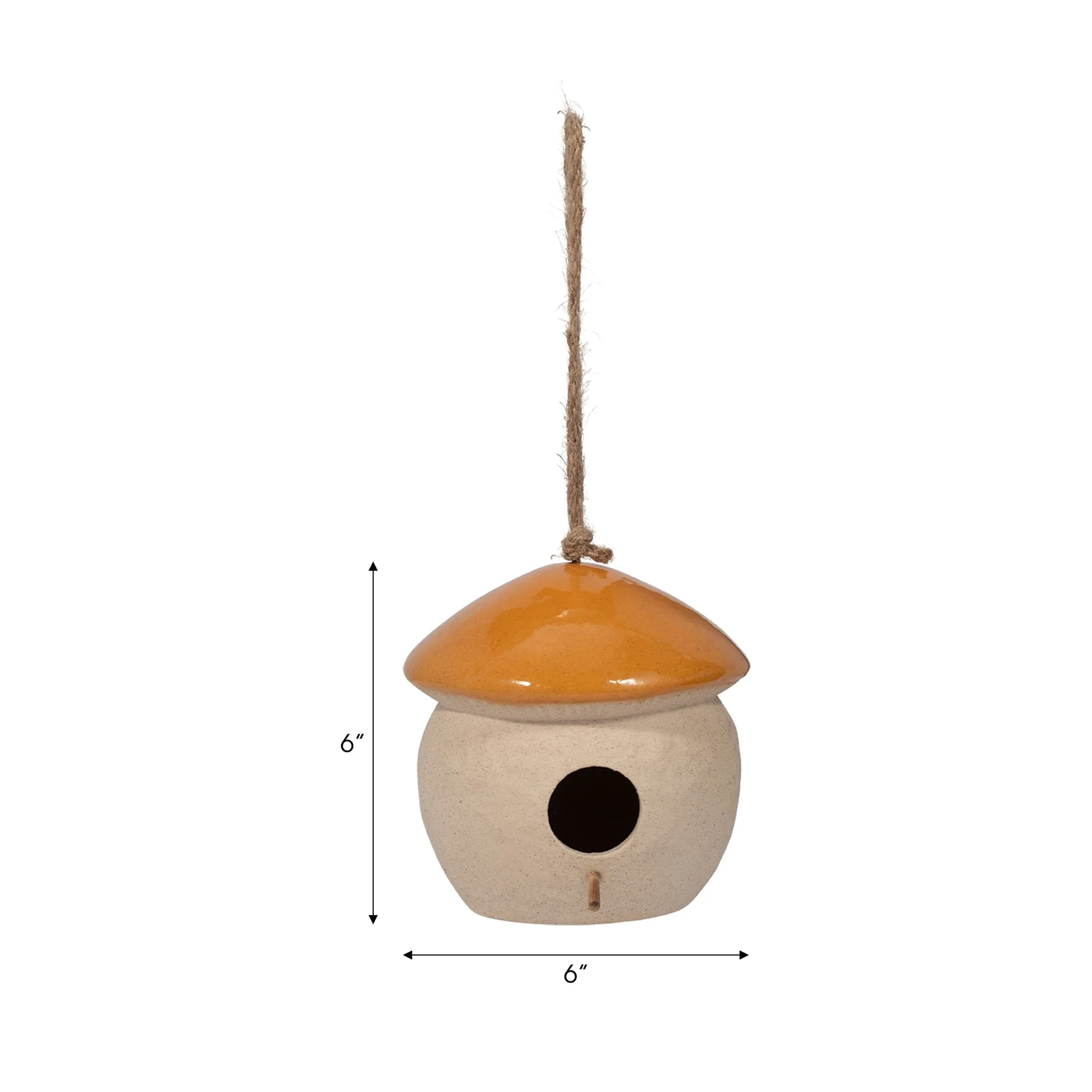Cer, 6" Round Bird Feeder, Dark Orange - Image 8