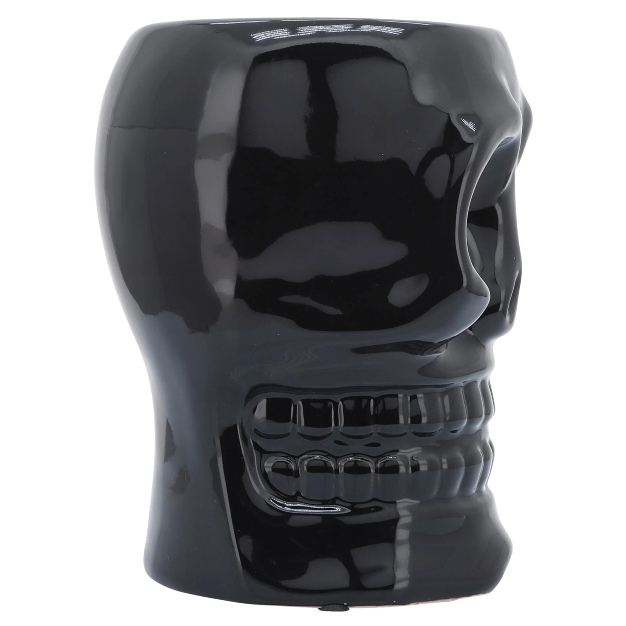 Cer, 6" Skull Vase, Black - Image 4