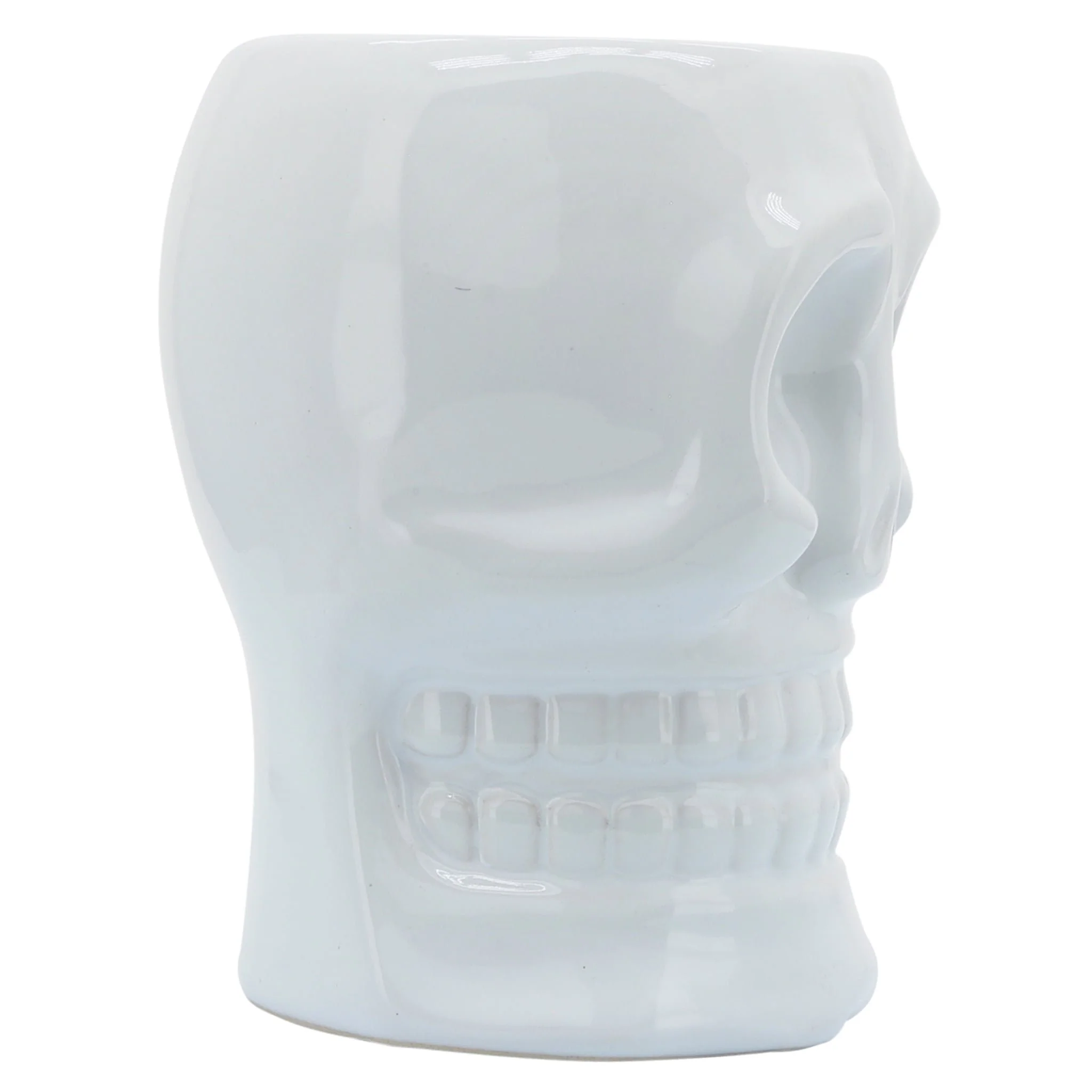 Cer, 6" Skull Vase, White - Image 4