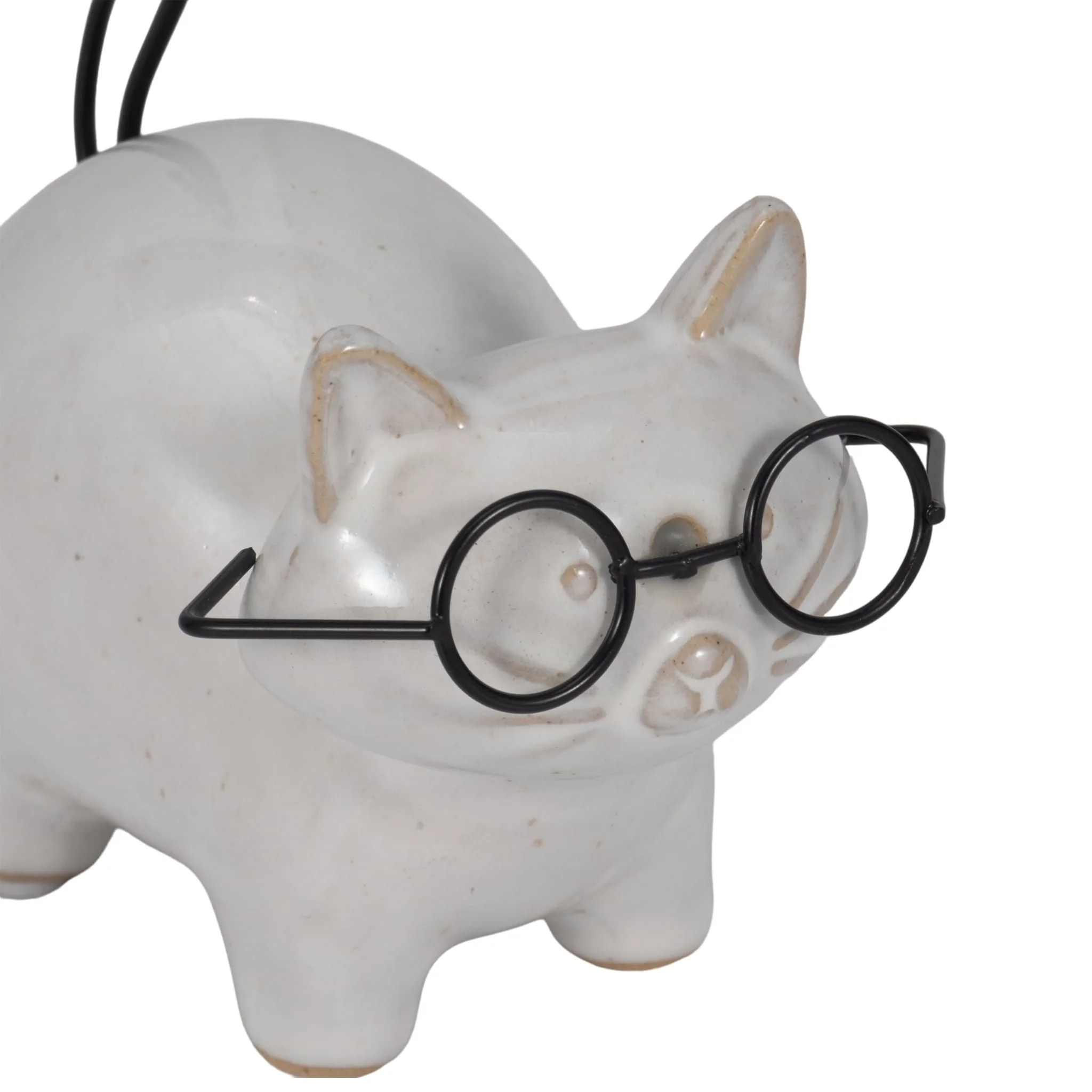 Cer, 6" Standing Kitty, White/black - Image 5