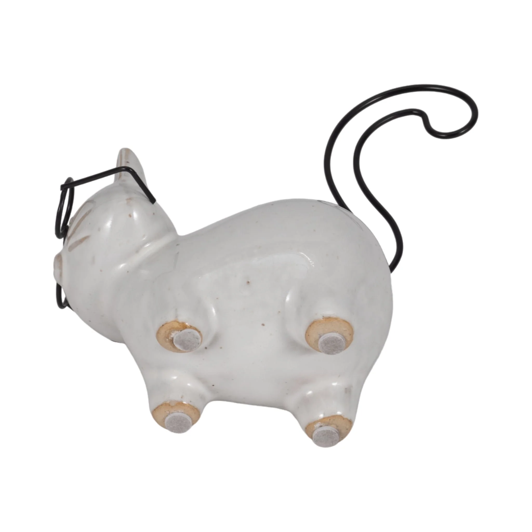 Cer, 6" Standing Kitty, White/black - Image 7