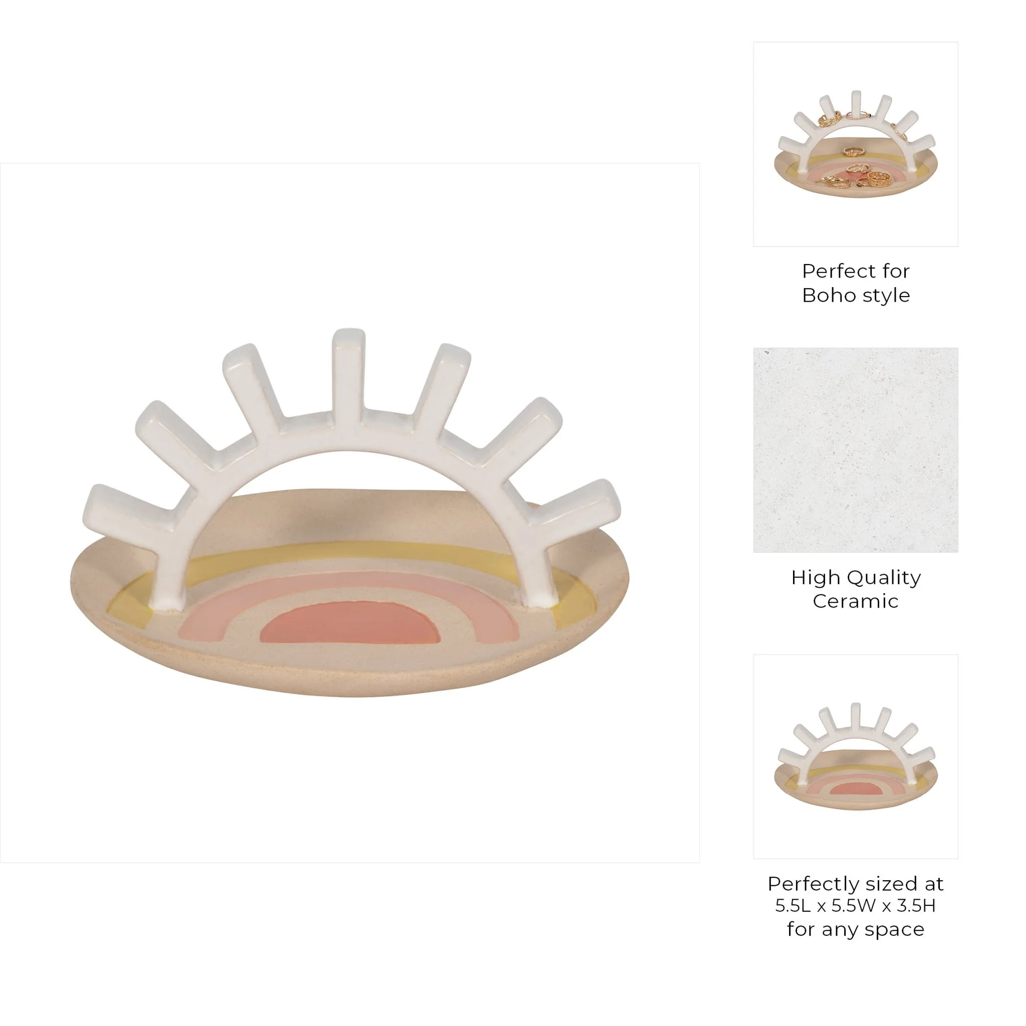 Cer, 6" Sunshine Trinket Tray, Multi - Image 9