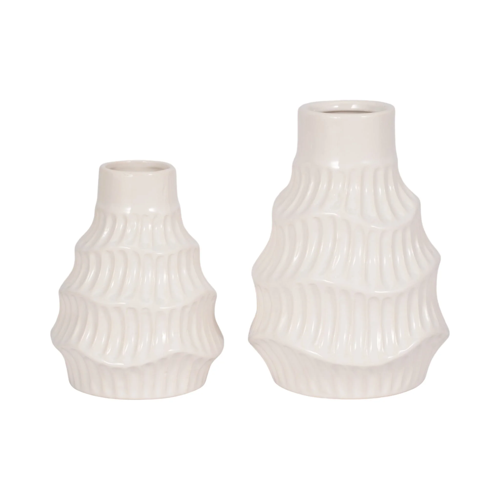 Cer, 6" Wavy Vase, White - Image 7