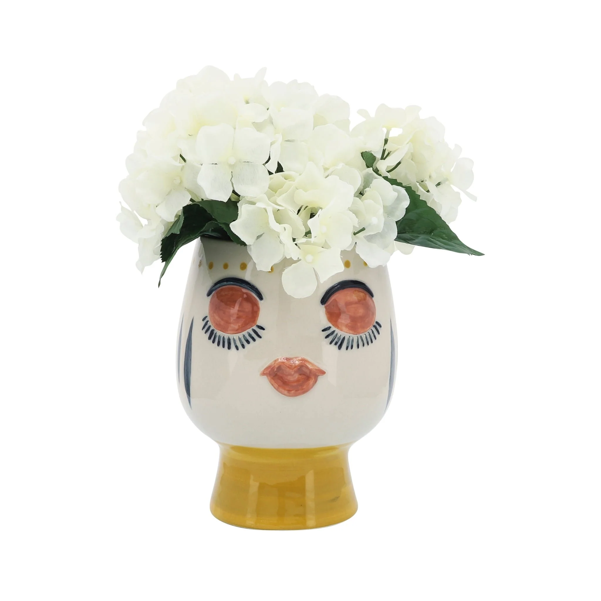 Cer, 6"d Face Vase, Multi - Image 5