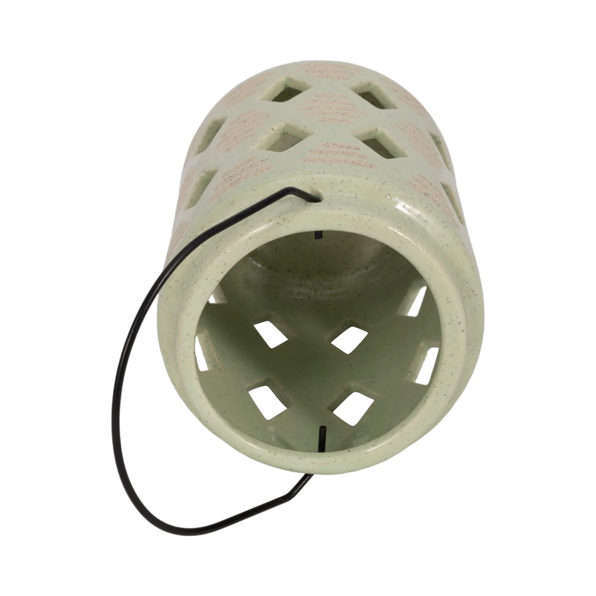 Cer, 6"h Diamond Cut Out Lantern, Cucumber - Image 6
