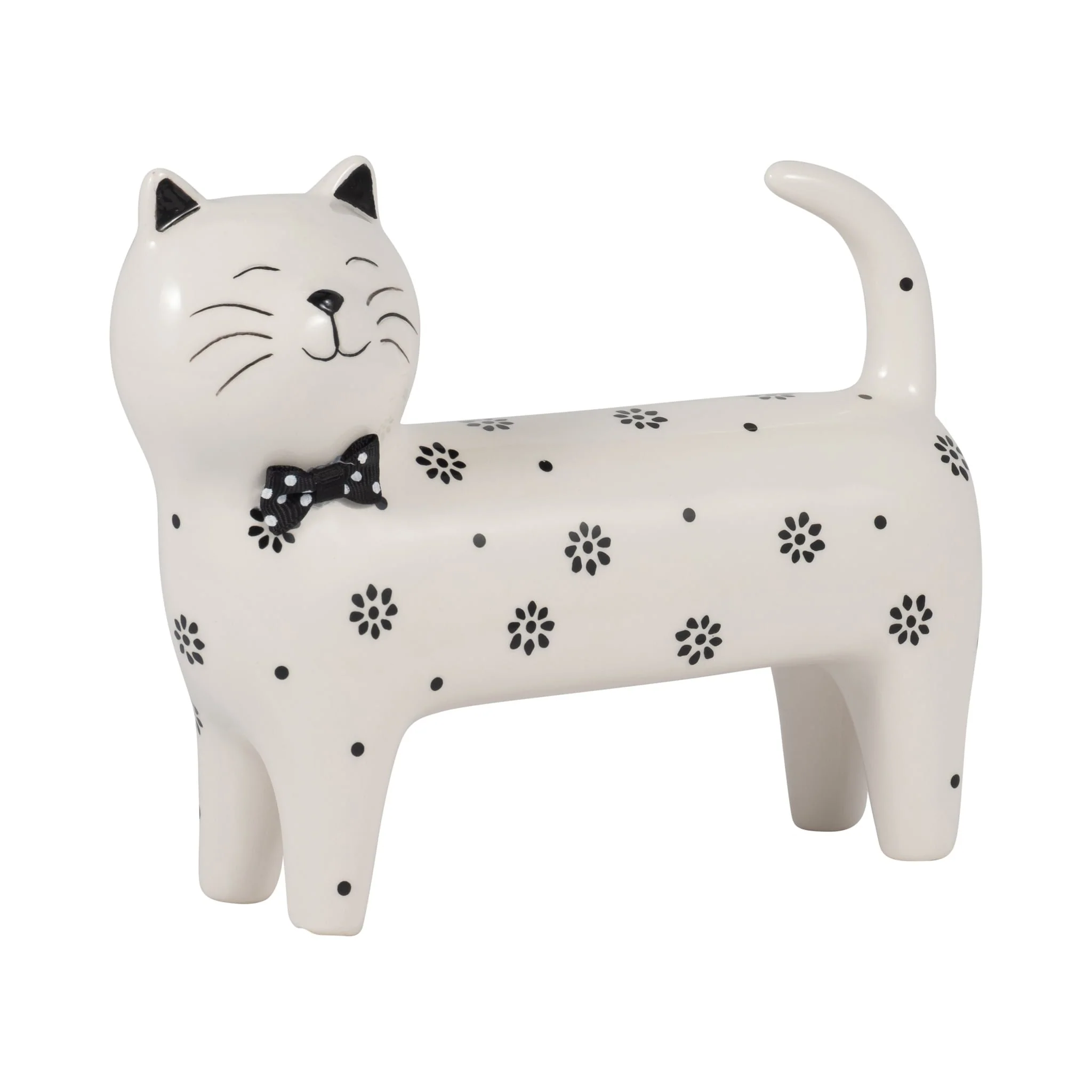 Cer, 7" Daisies Cat, White - Image 2