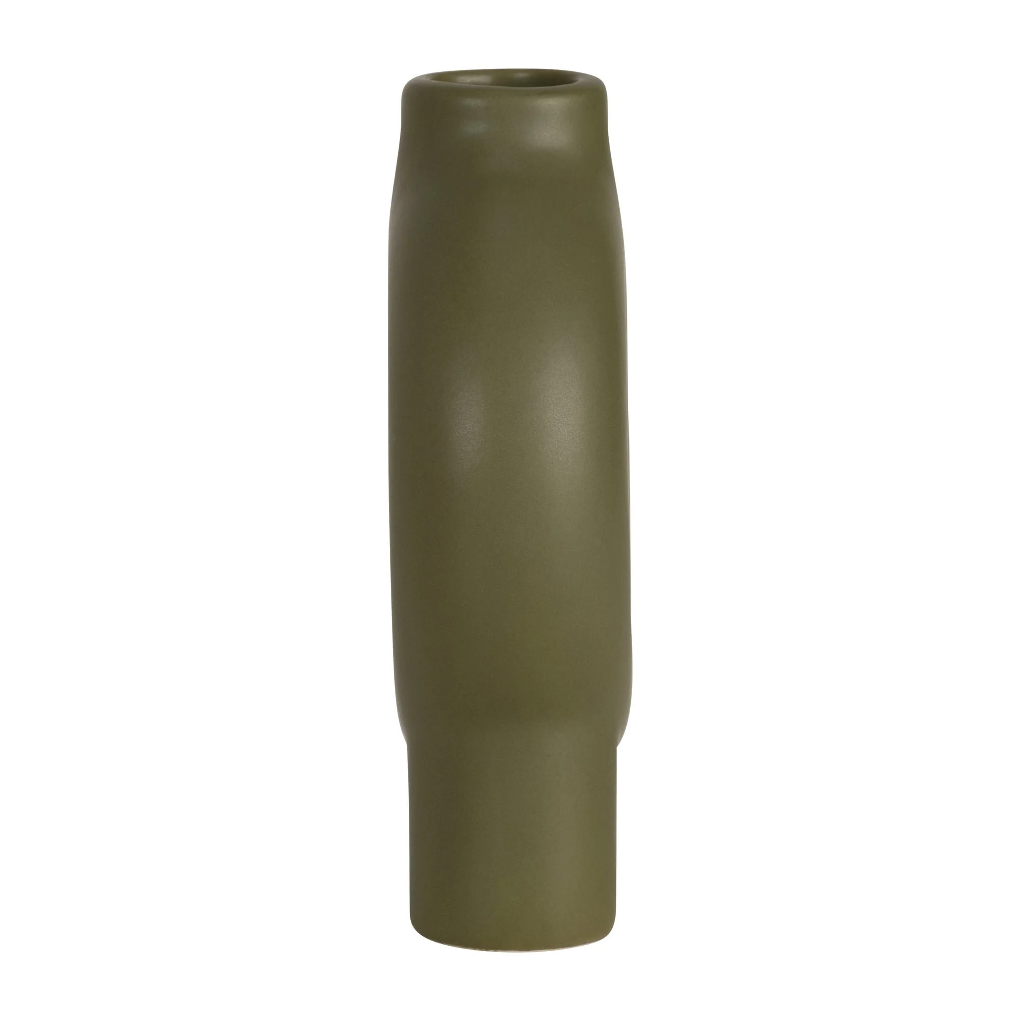 Cer,7",donut Footed Vase,olive - Image 4