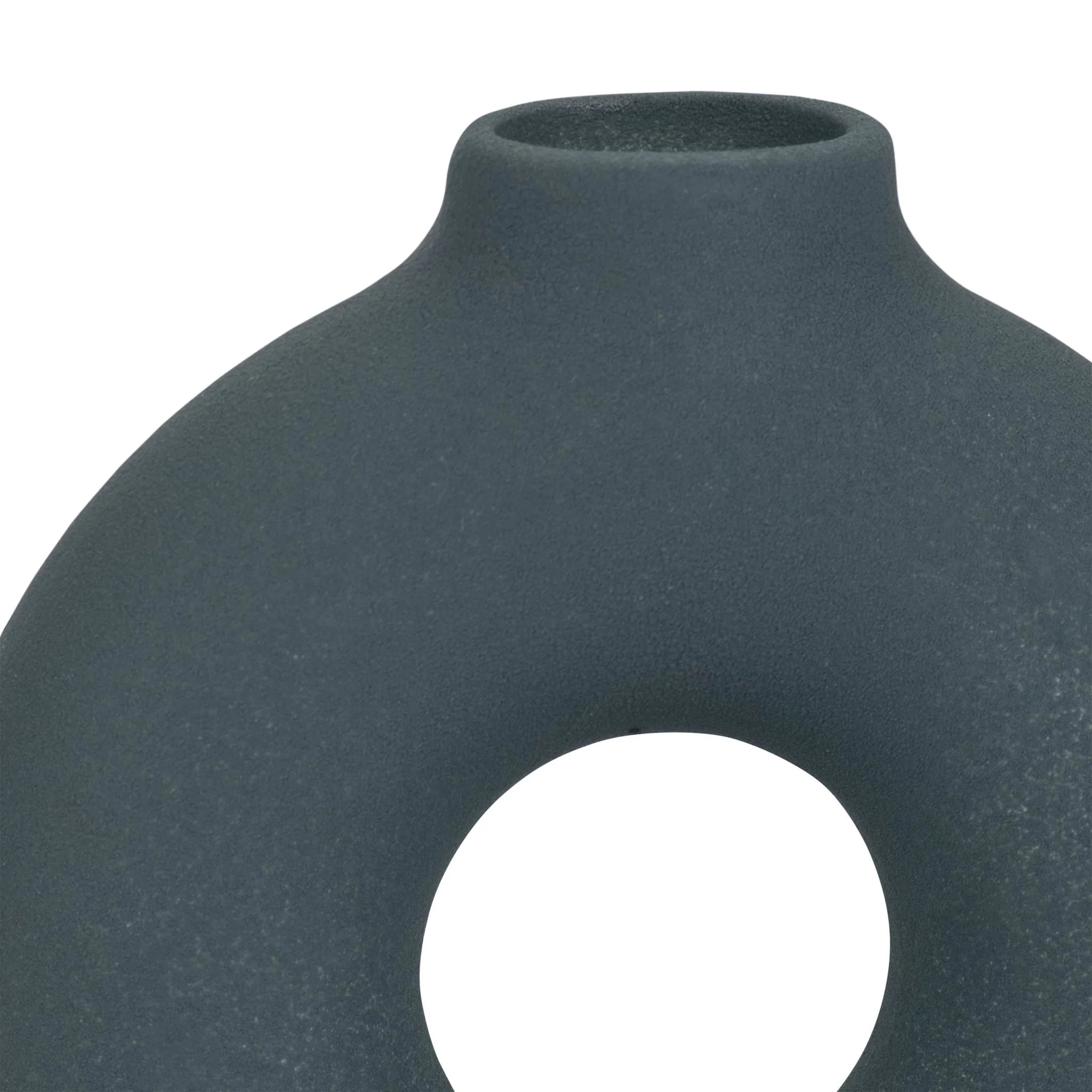 Cer, 7" Donut Footed Vase, Teal - Image 5