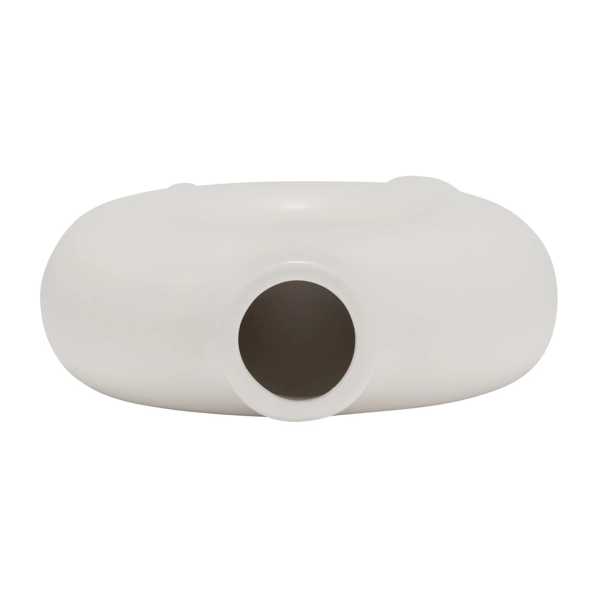 Cer,7",donut Footed Vase,white - Image 6