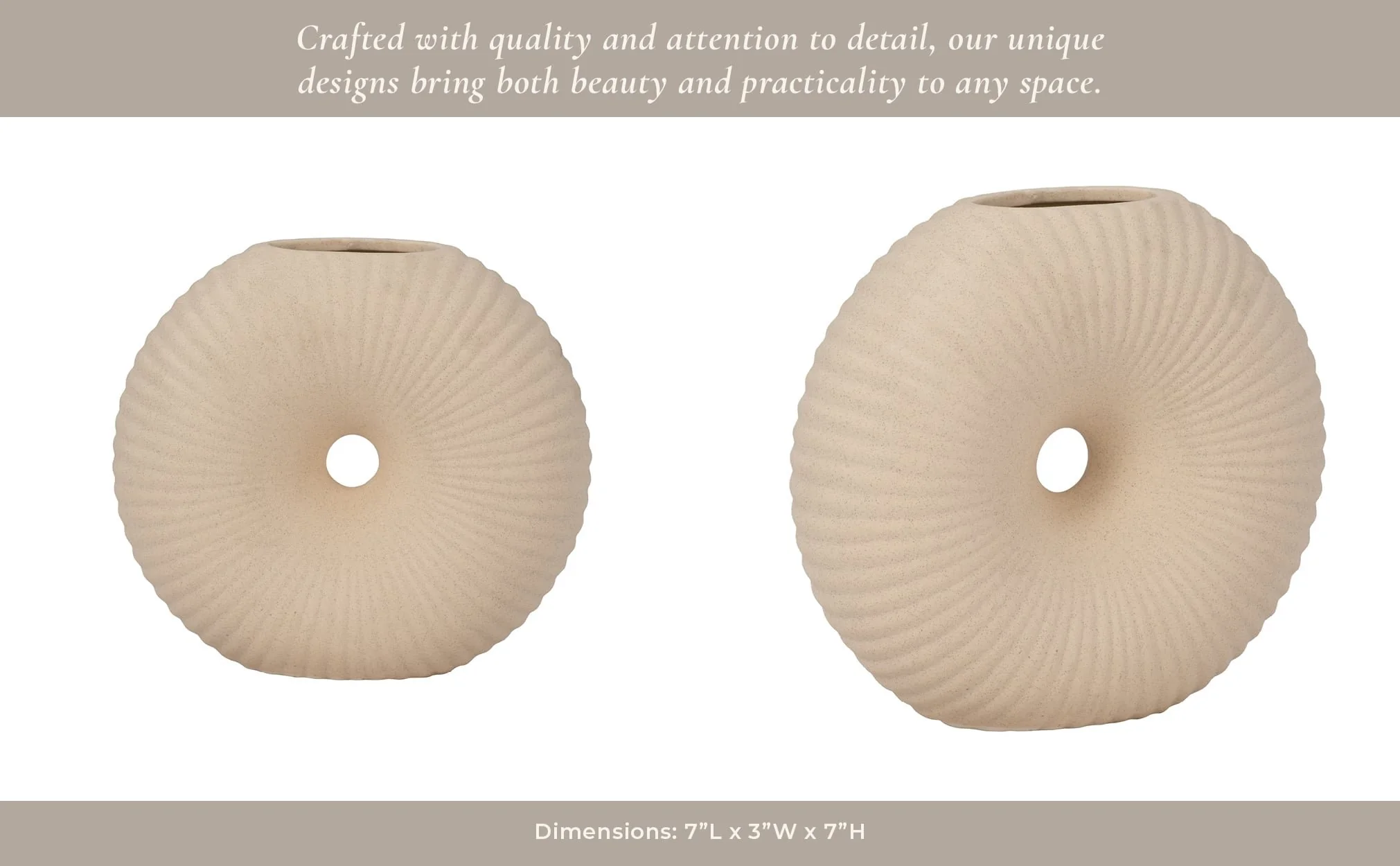 Cer, 7" Donut Hole Vase, Cotton - Image 11