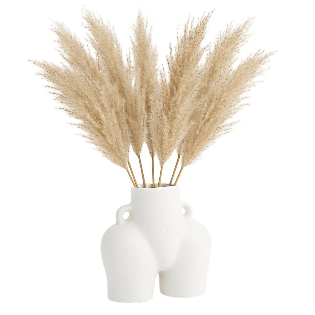 Cer, 7" Half Body Vase, White - Image 2