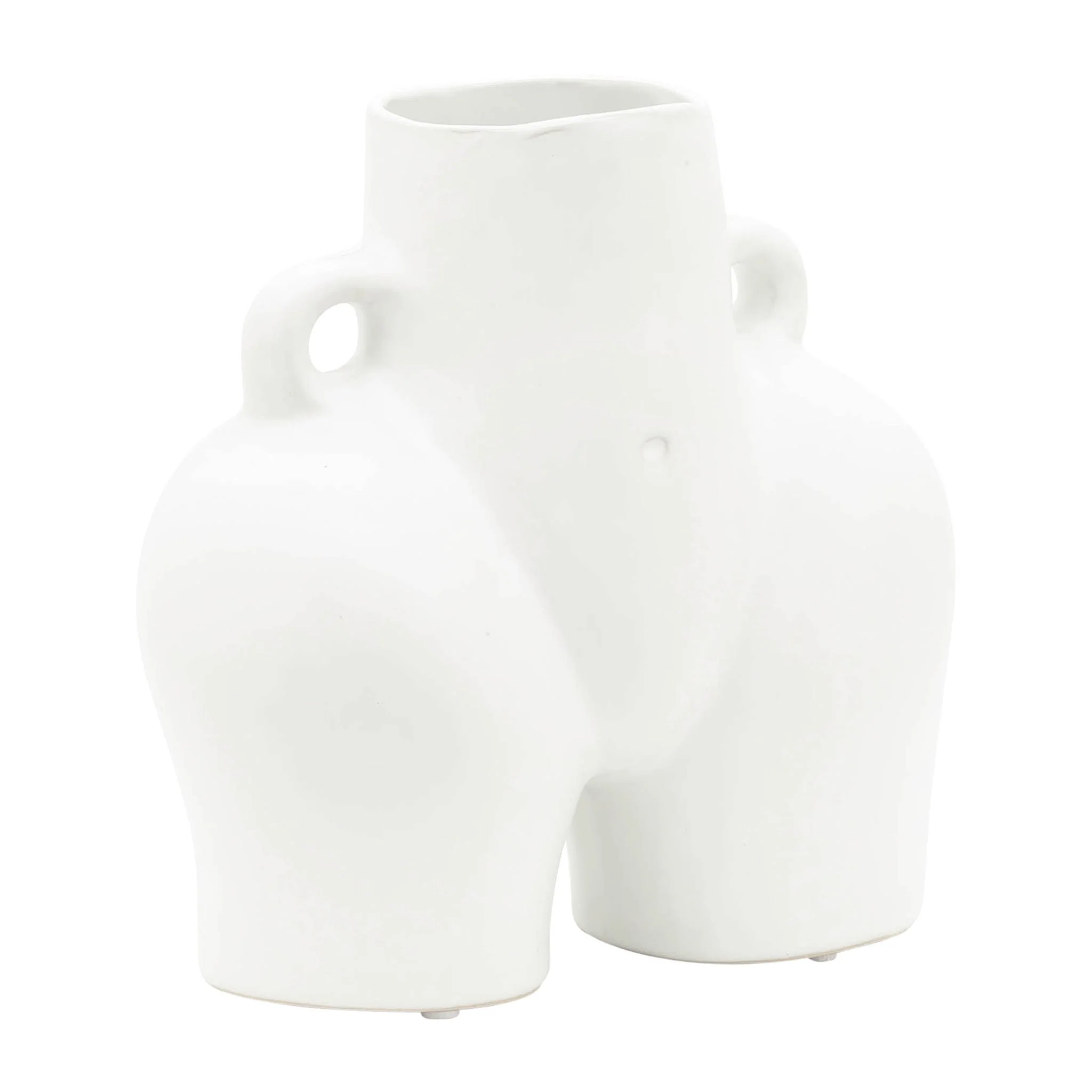 Cer, 7" Half Body Vase, White - Image 3