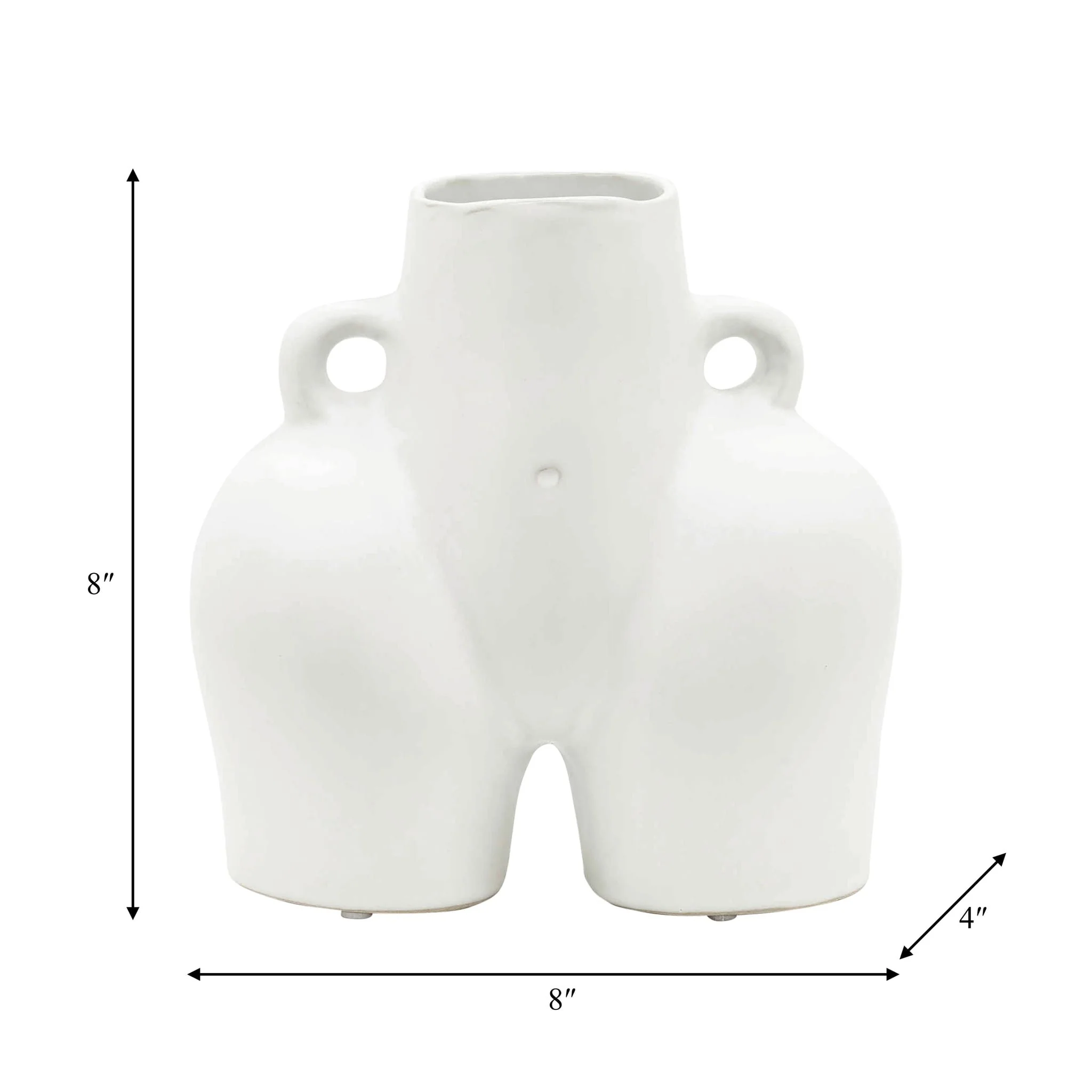 Cer, 7" Half Body Vase, White - Image 8