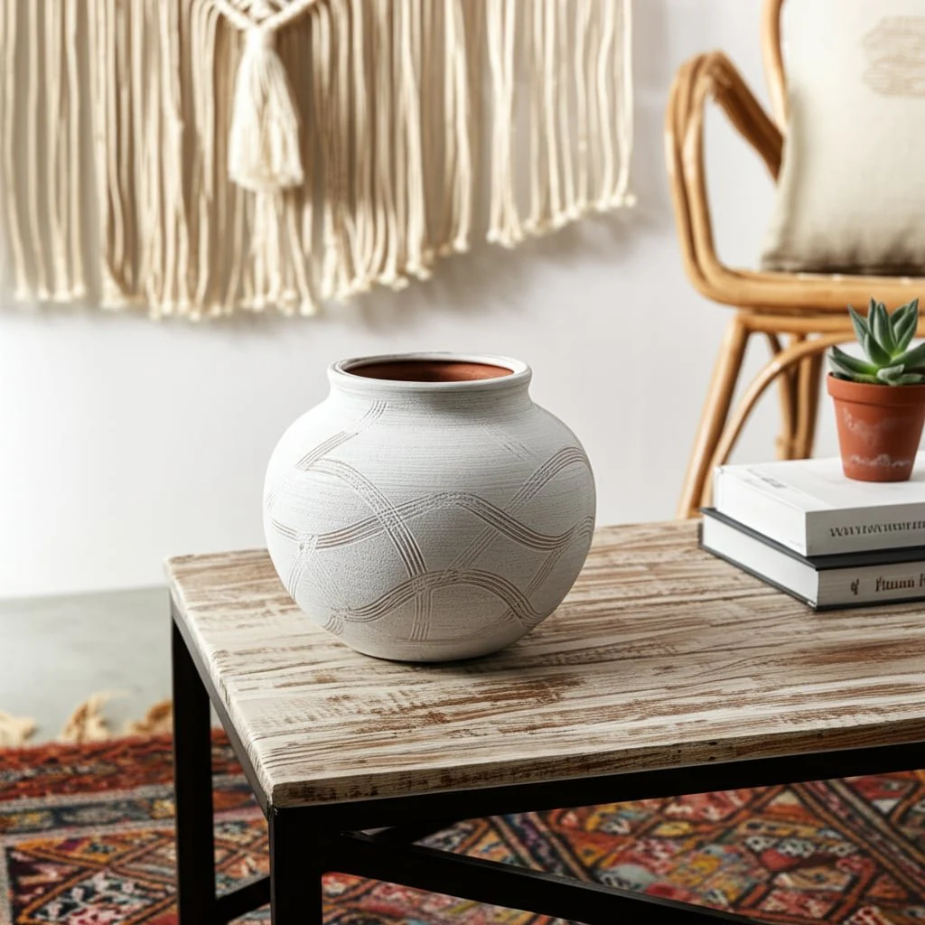 Cer, 7" Round Global Vase, White - Image 12