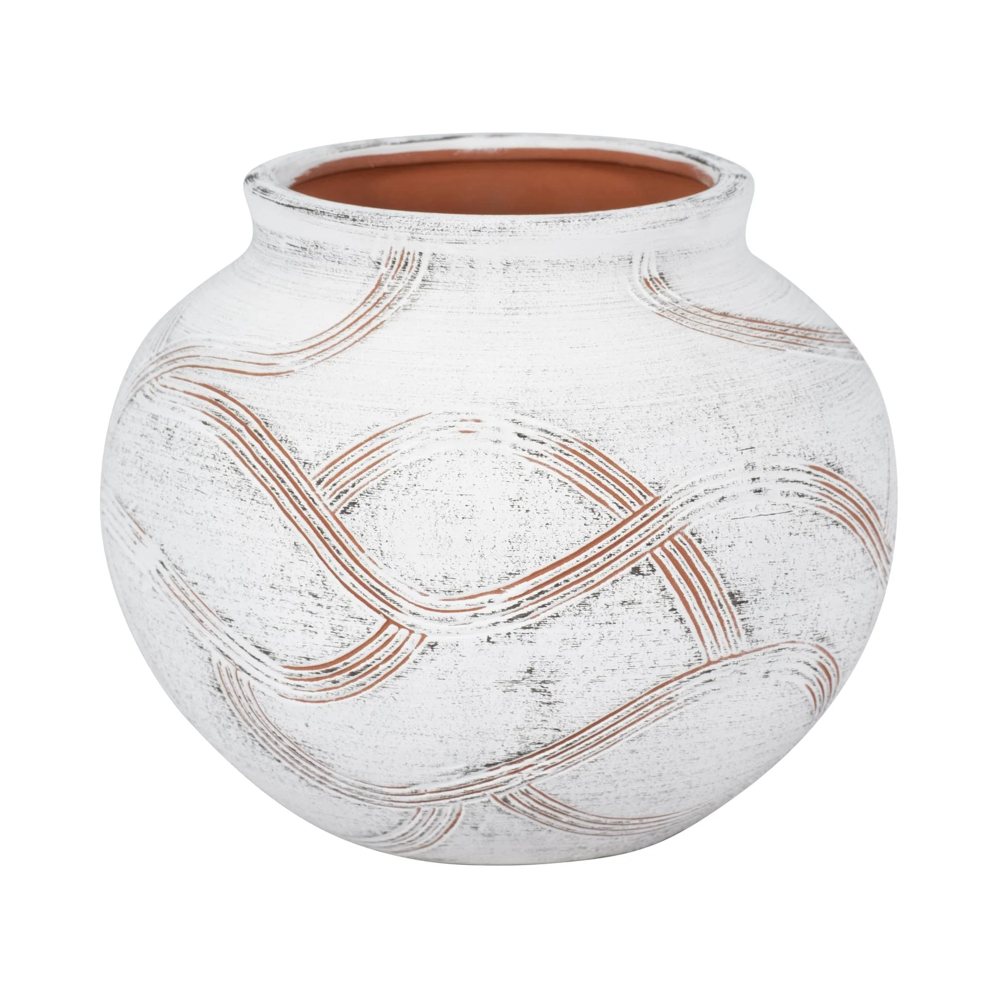 Cer, 7" Round Global Vase, White - Image 2