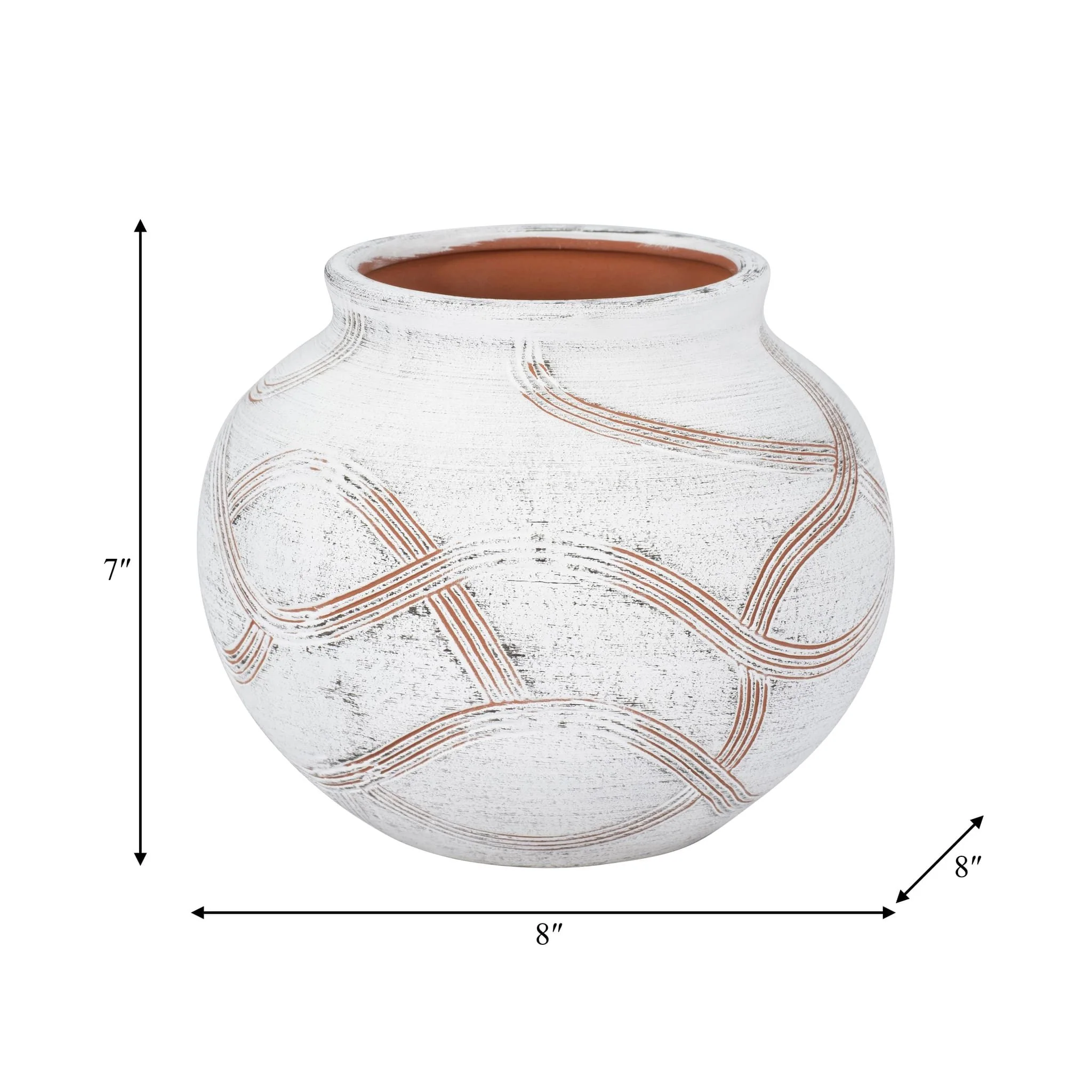 Cer, 7" Round Global Vase, White - Image 8