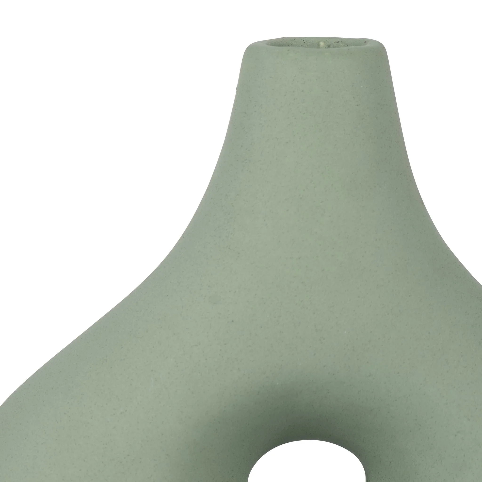Cer, 7" Short Open Cut-out Nomad Vase, Dark Sage - Image 5