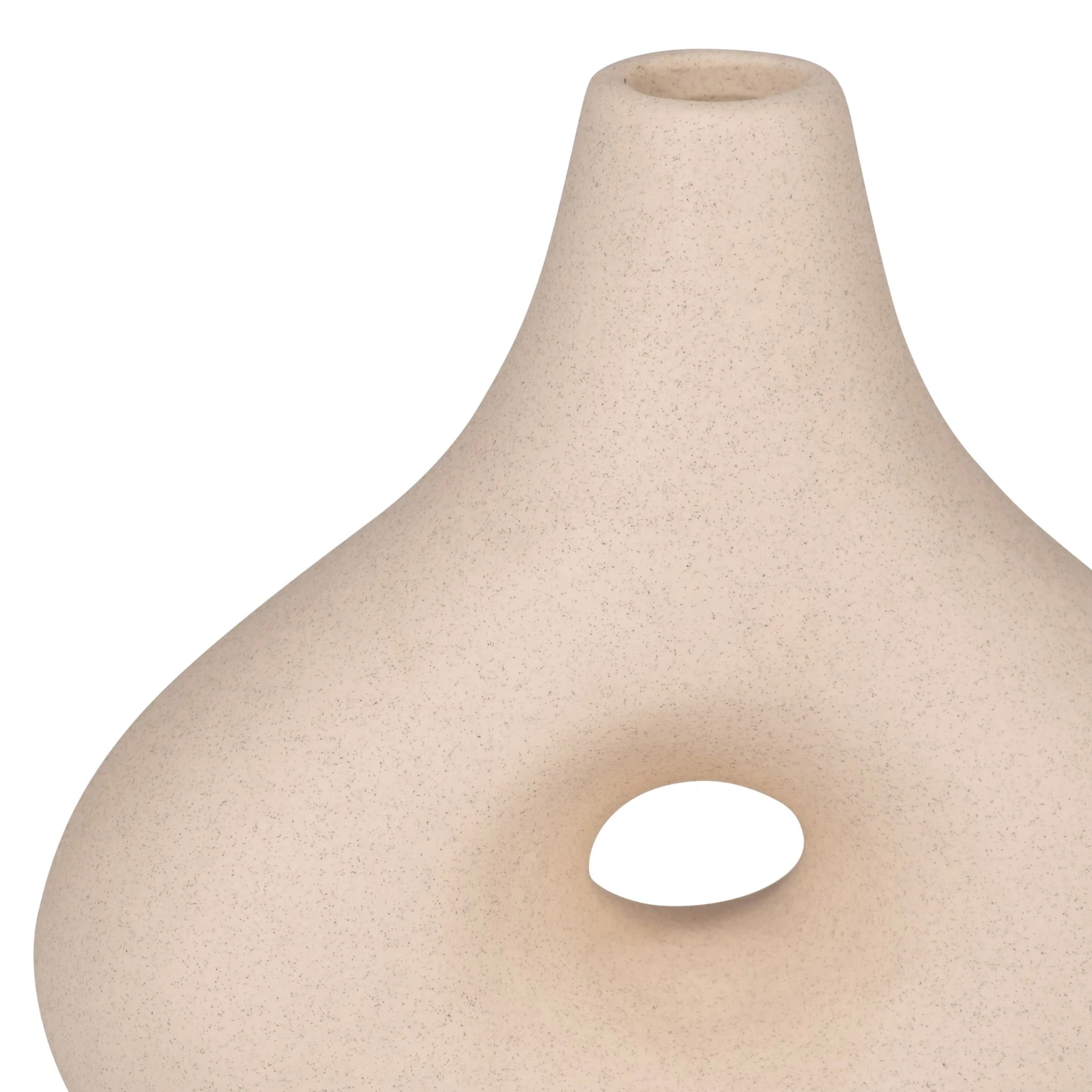 Cer, 7" Short Open Cut-out Nomad Vase, Ivory - Image 5