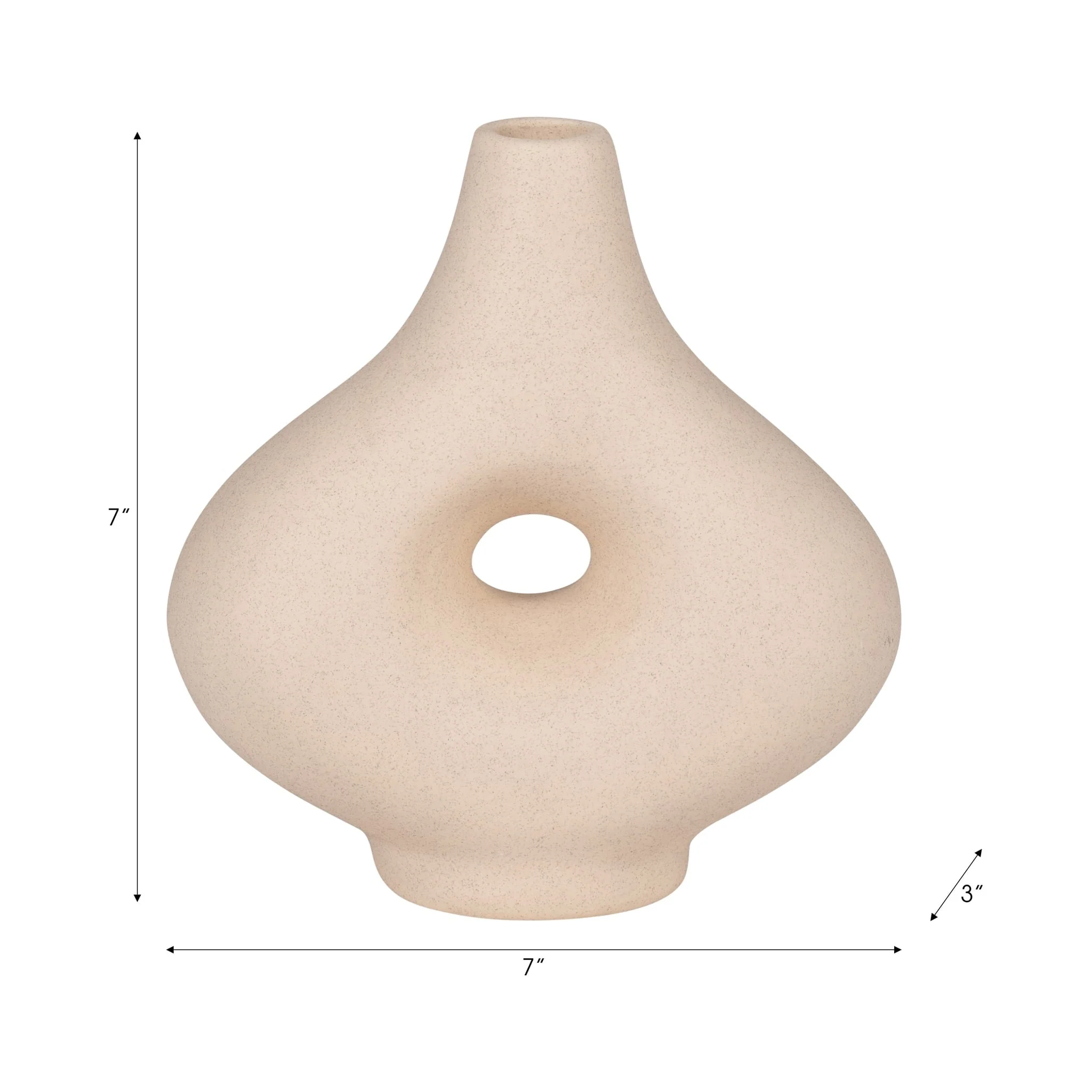 Cer, 7" Short Open Cut-out Nomad Vase, Ivory - Image 9
