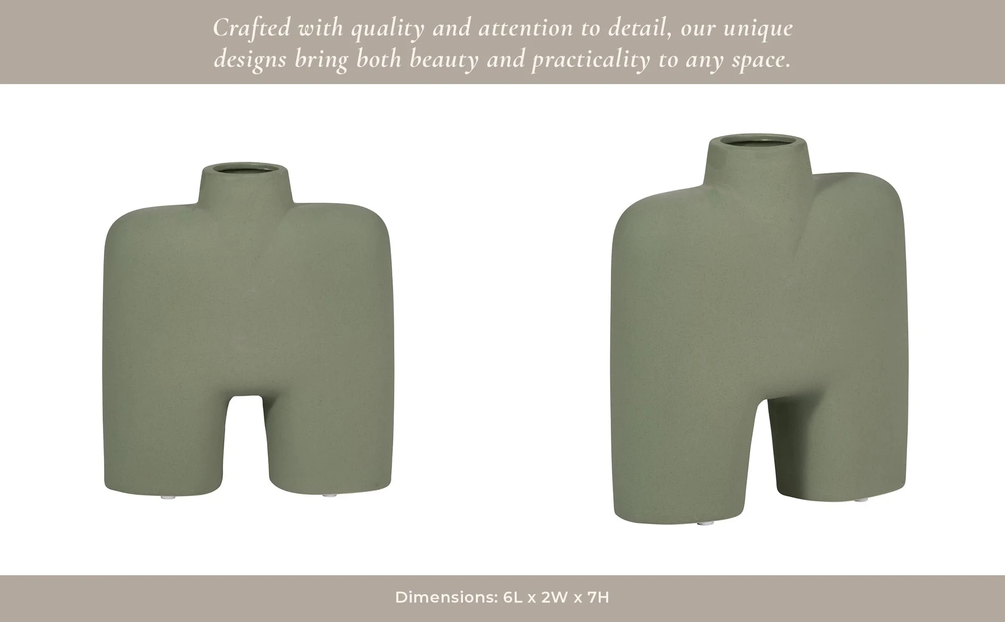 Cer, 7" Square Shape Vase, Dark Sage - Image 14