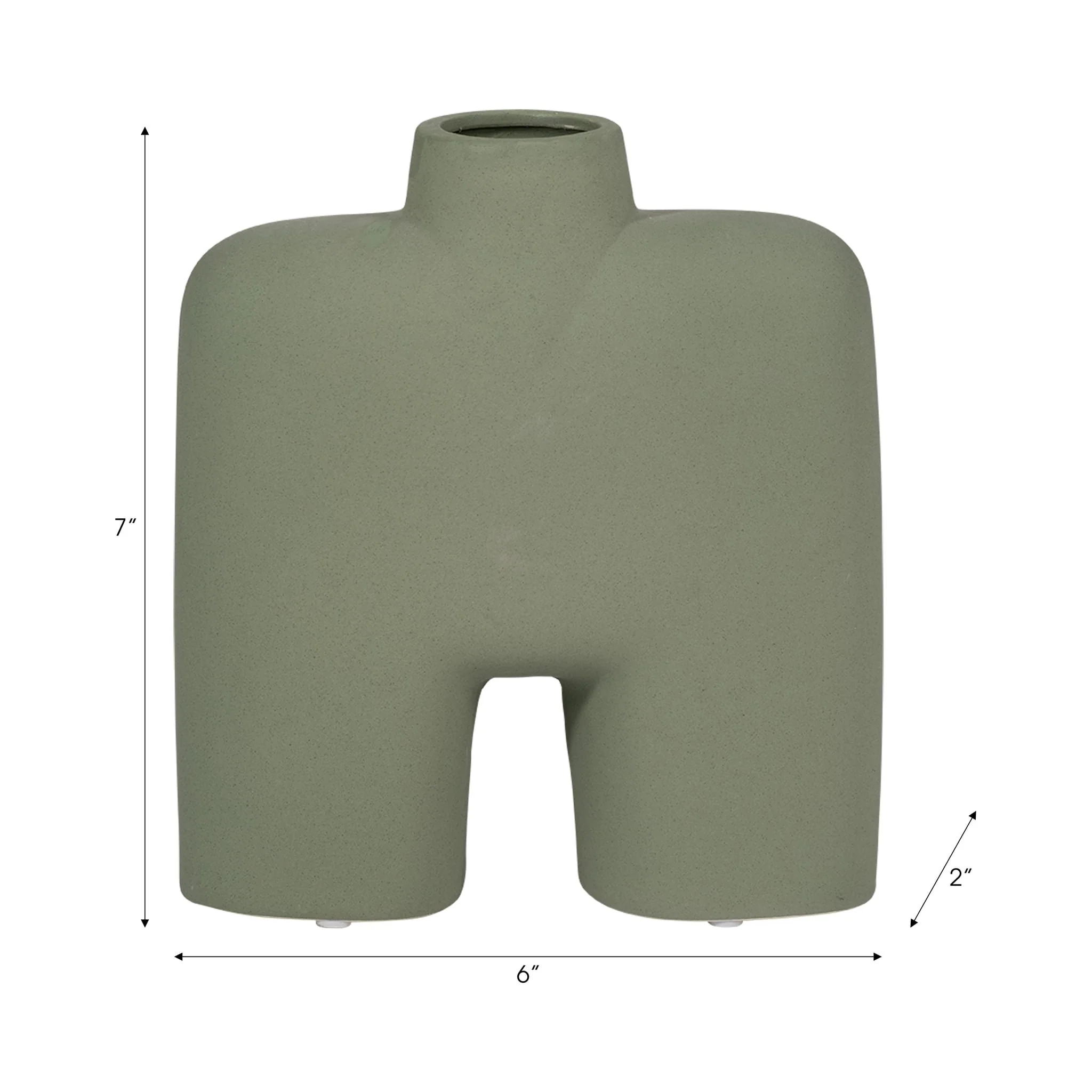 Cer, 7" Square Shape Vase, Dark Sage - Image 8
