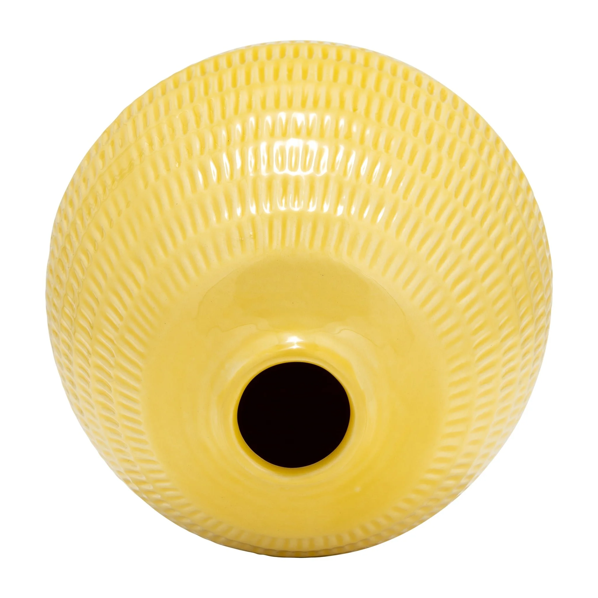 Cer,7",stripe Oval Vase,yellow - Image 5