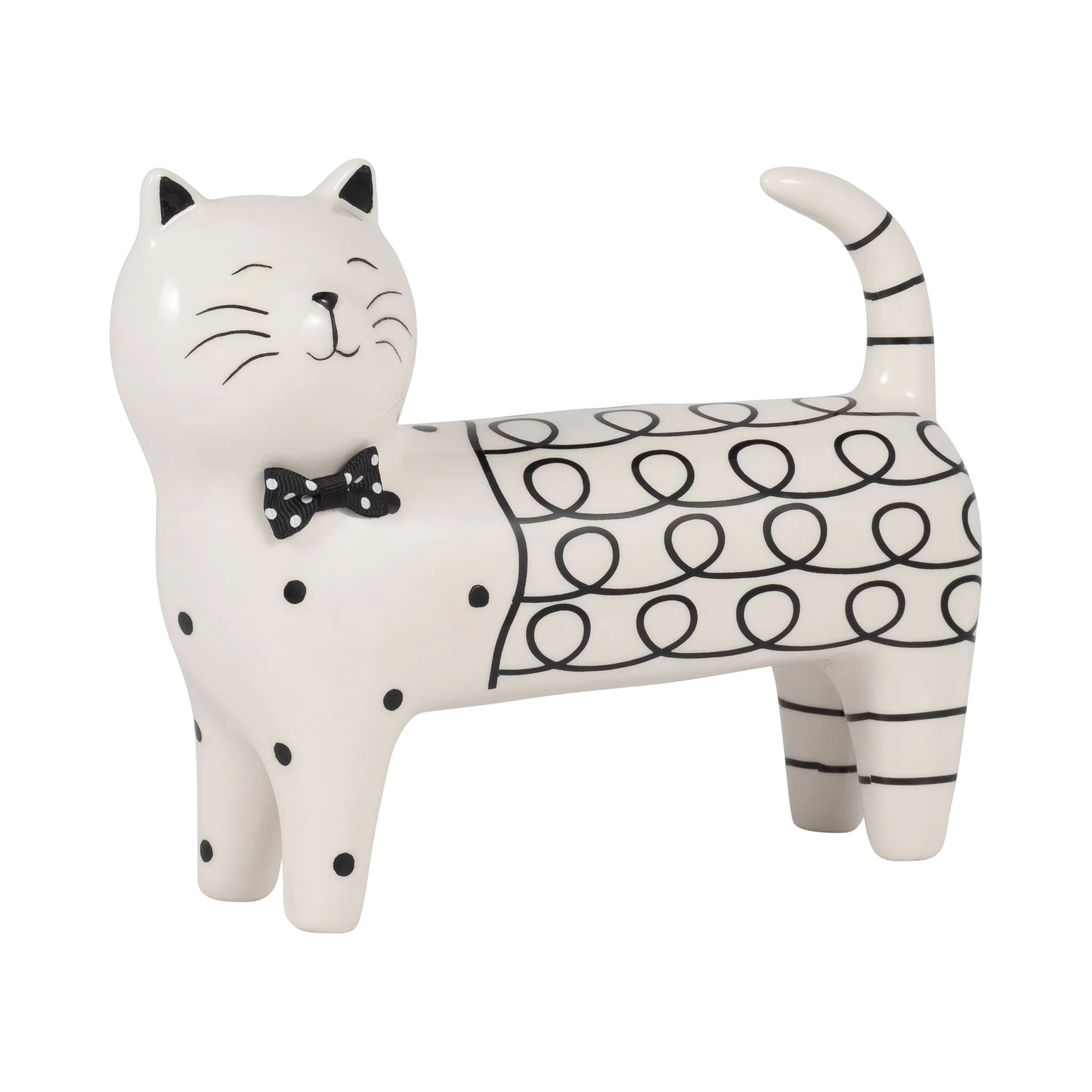 Cer, 7" Swirls Cat, White - Image 2