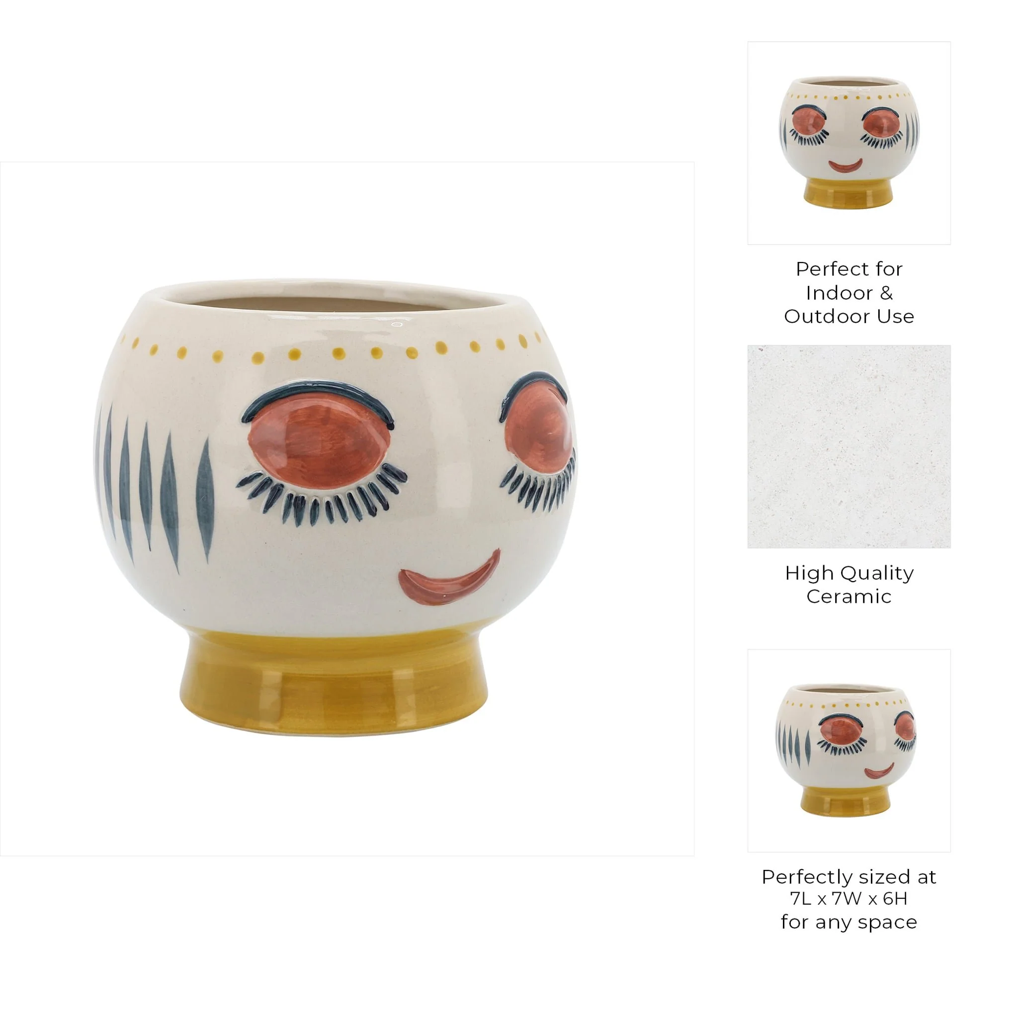 Cer, 7"d Face Planter, Multi - Image 9