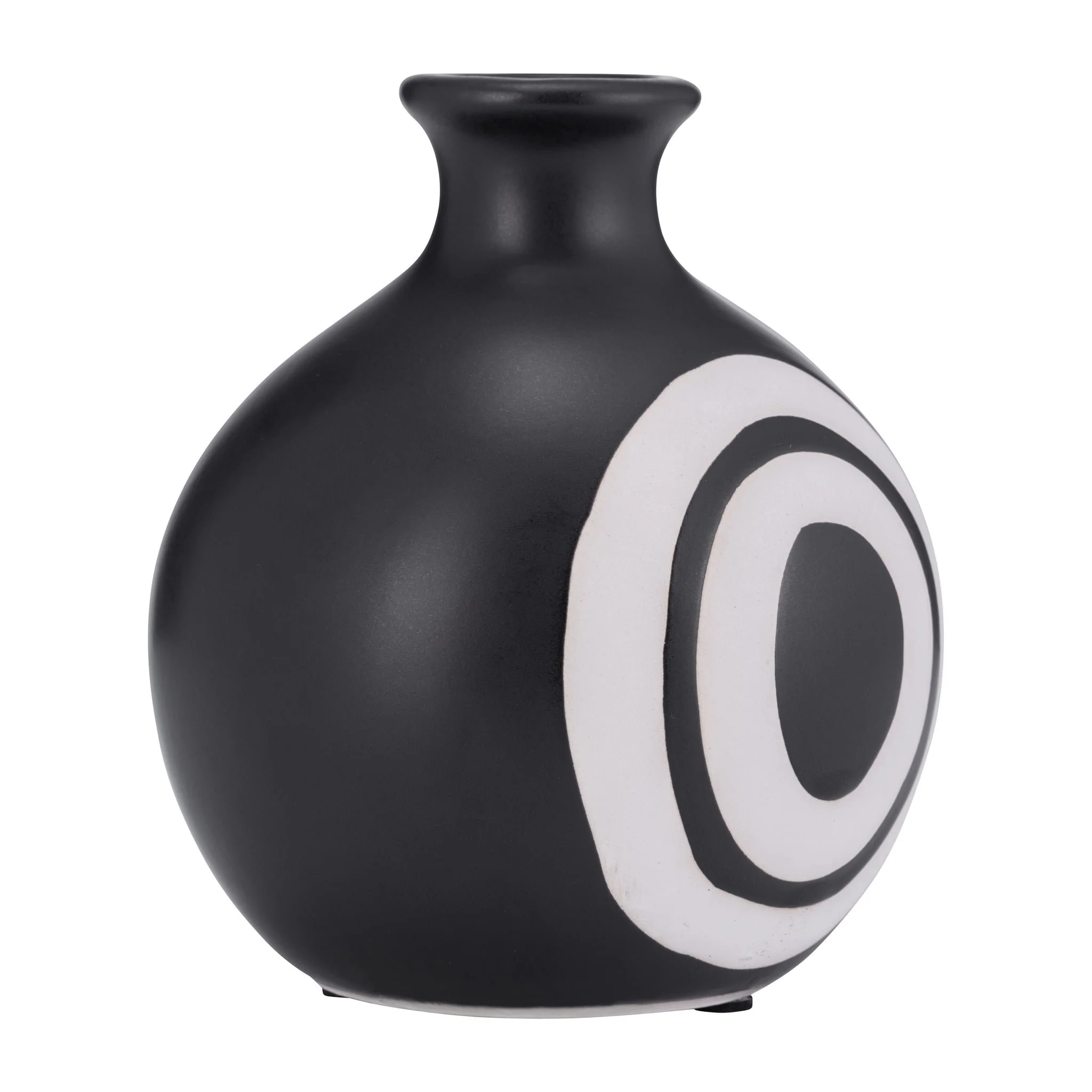 Cer, 7"h Abstract Vase, Black - Image 2