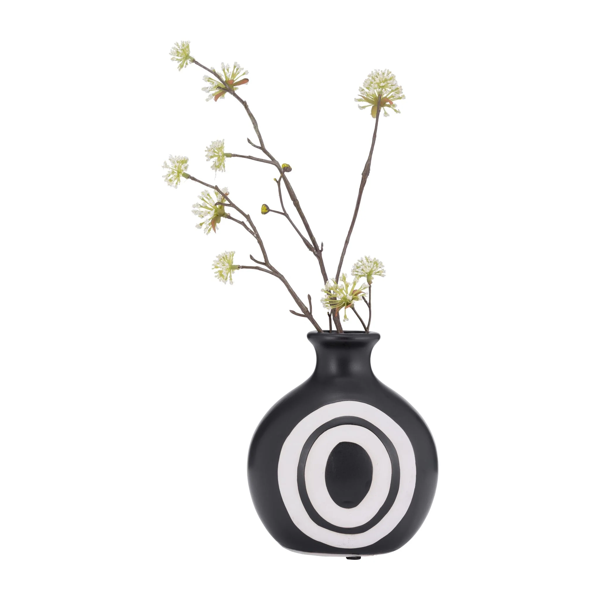 Cer, 7"h Abstract Vase, Black - Image 4