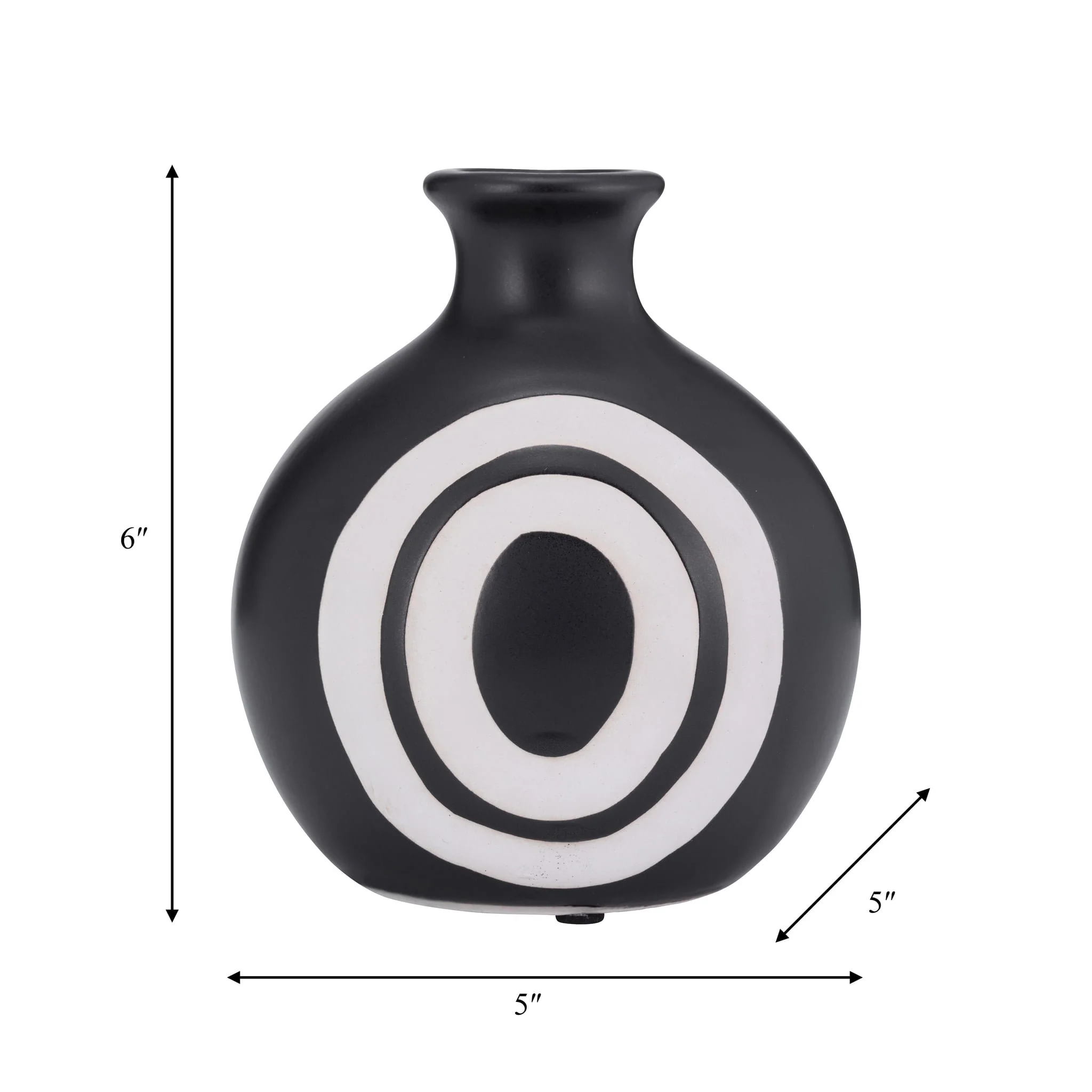 Cer, 7"h Abstract Vase, Black - Image 6