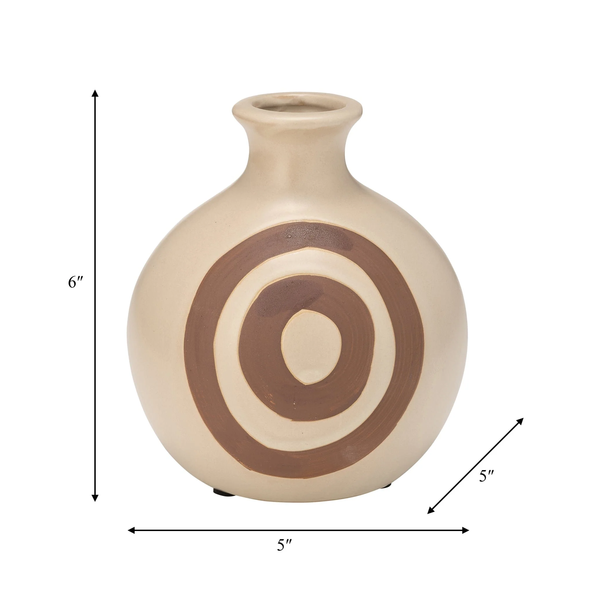 Cer, 7"h Abstract Vase, Irish Cream - Image 8