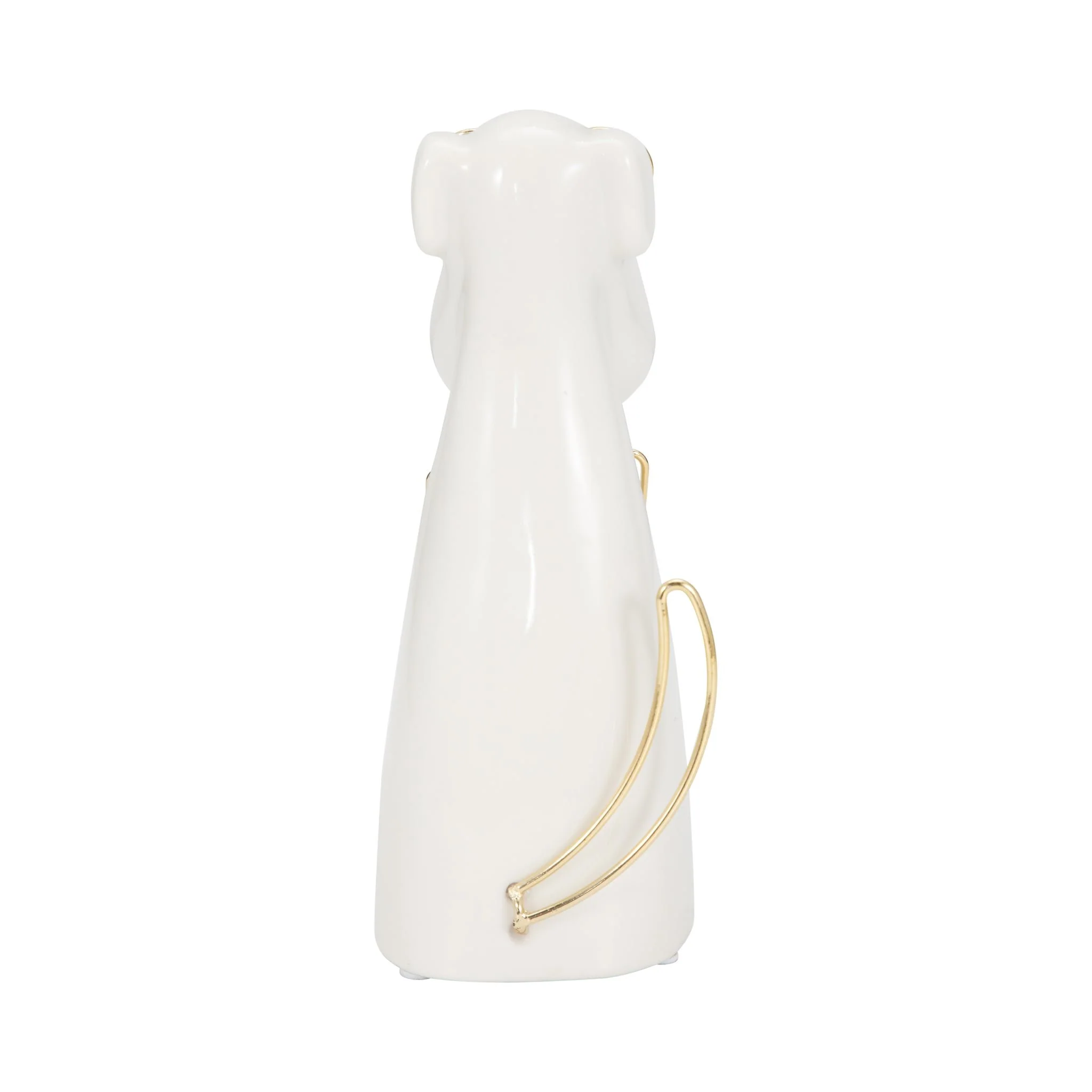 Cer 7"h, Puppy With Gold Glasses And Bowtie, Wht - Image 4