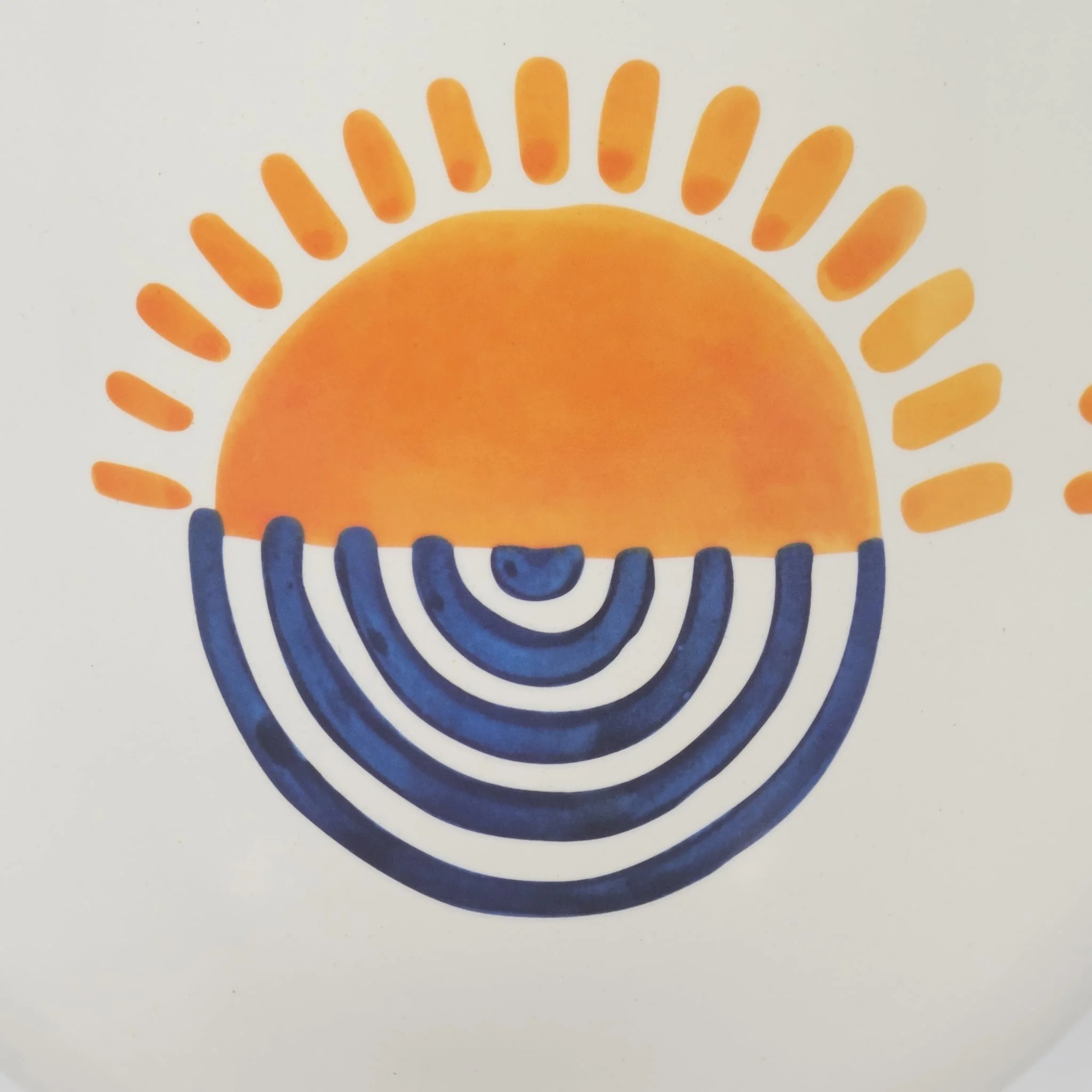 Cer, 7"h Sunrise Eyes Flower Vase, Wht/orange/blue - Image 2