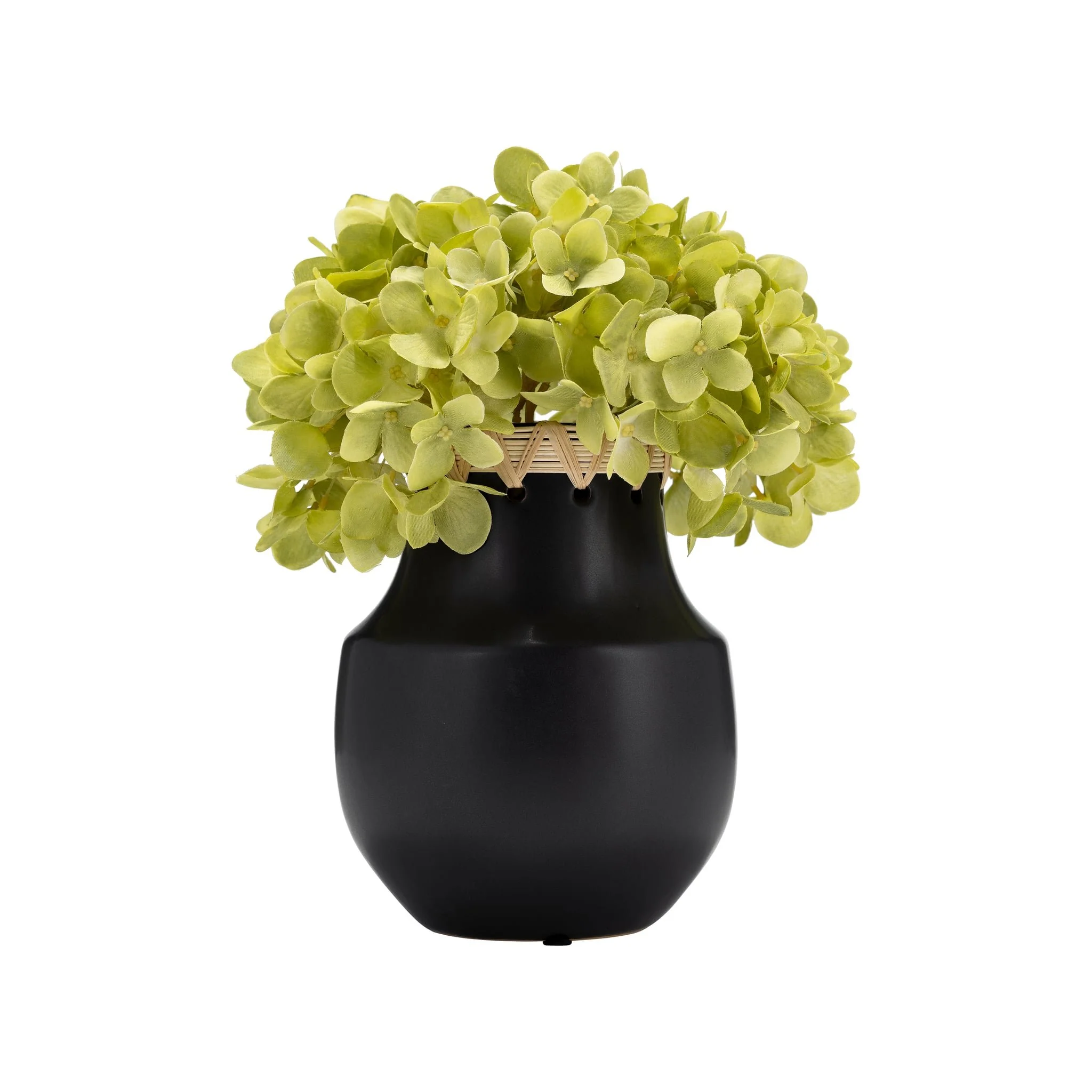 Cer, 7"h Vase W/ Weaving, Black - Image 2