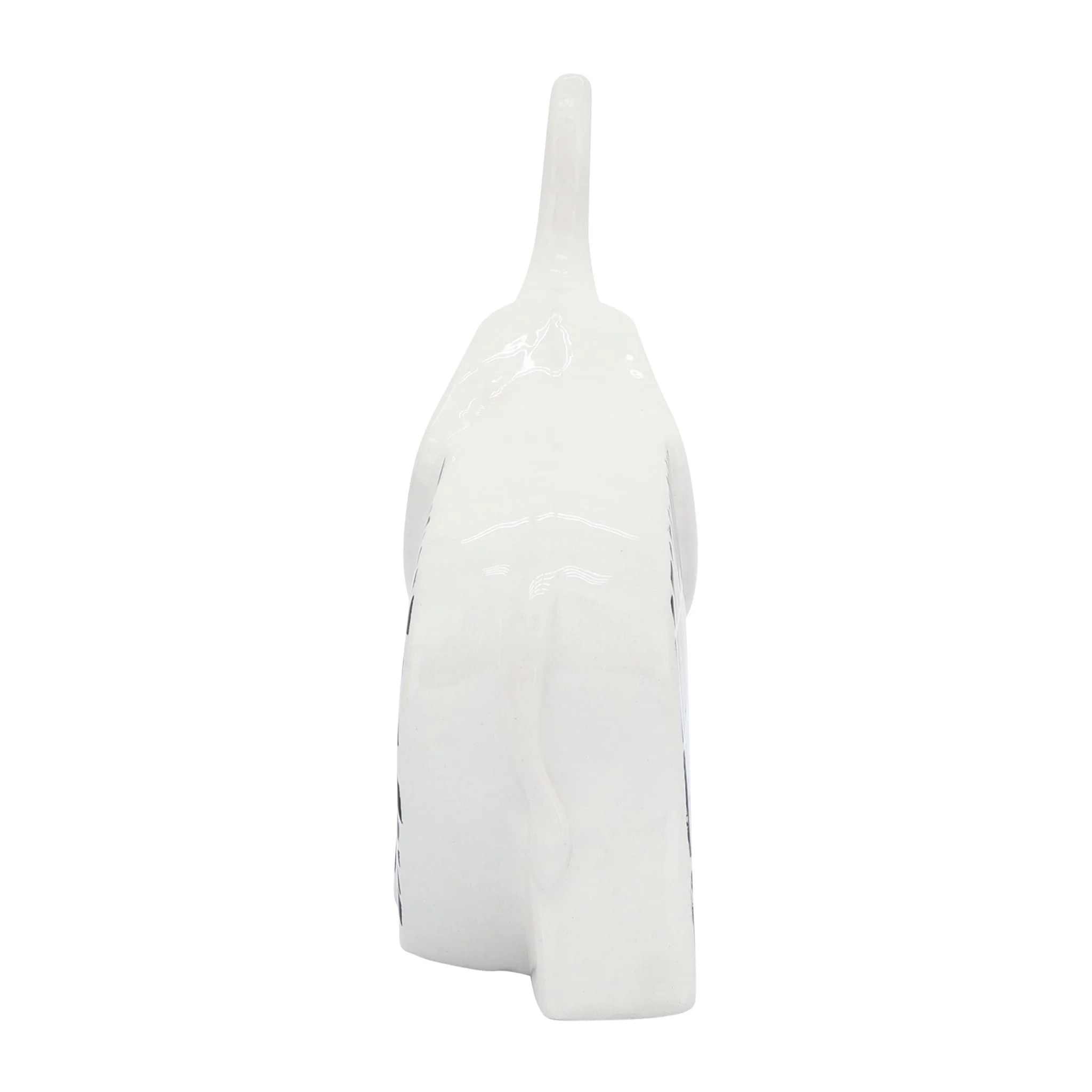 Cer, 7"l Elephant Trunk Up, Black/white - Image 3
