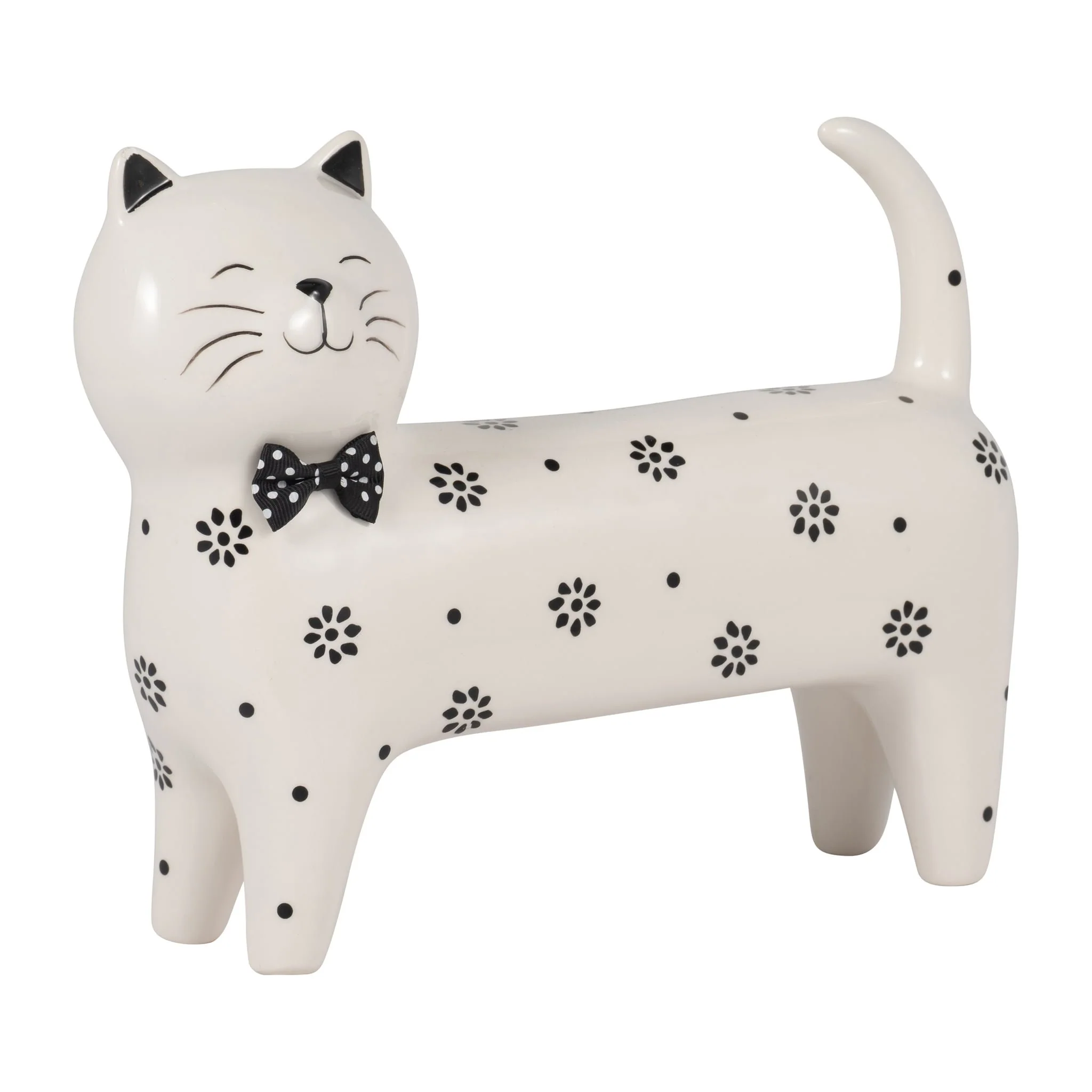 Cer, 8" Daisies Cat, White - Image 2