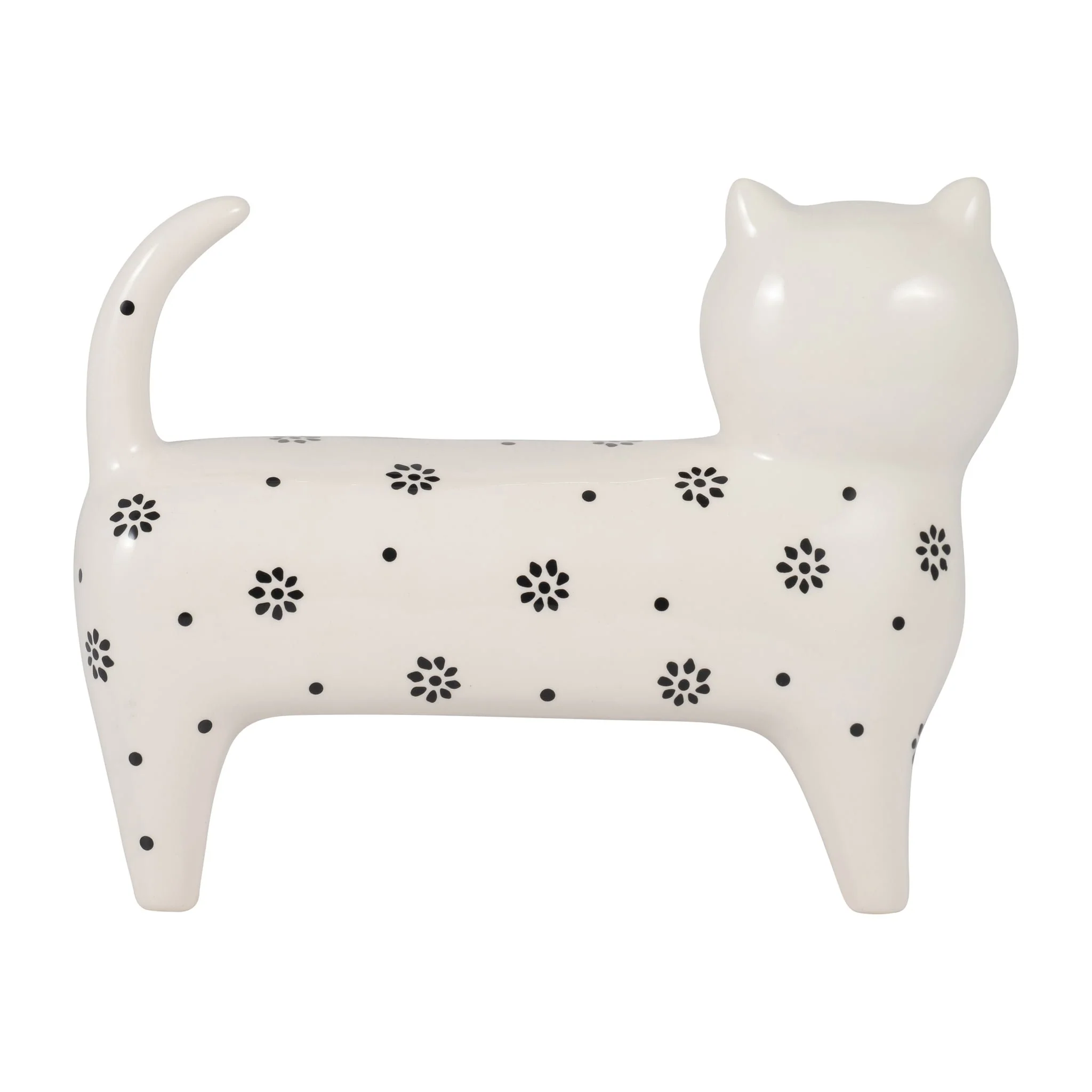 Cer, 8" Daisies Cat, White - Image 4