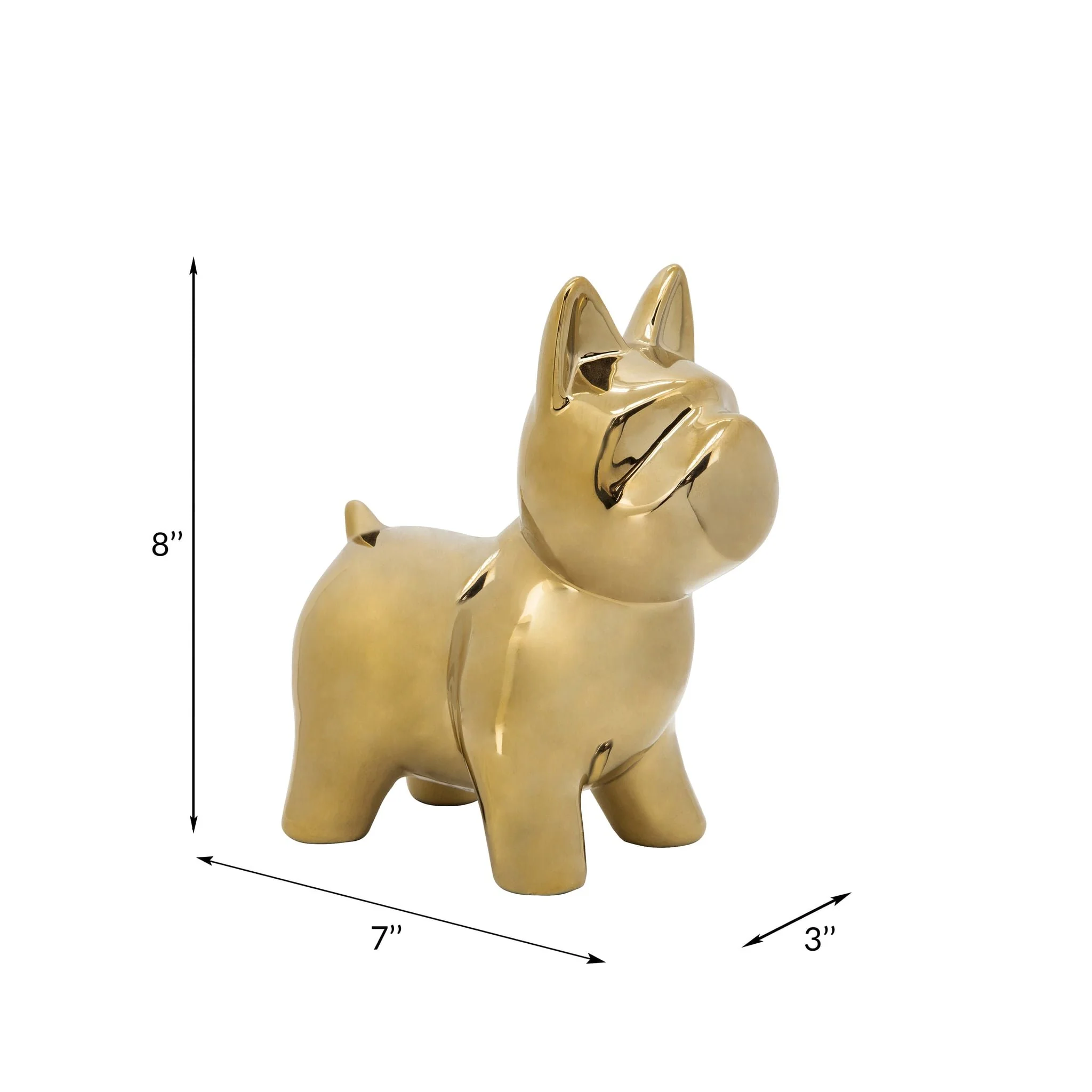 Cer, 8" Dog Table Deco, Gold - Image 4