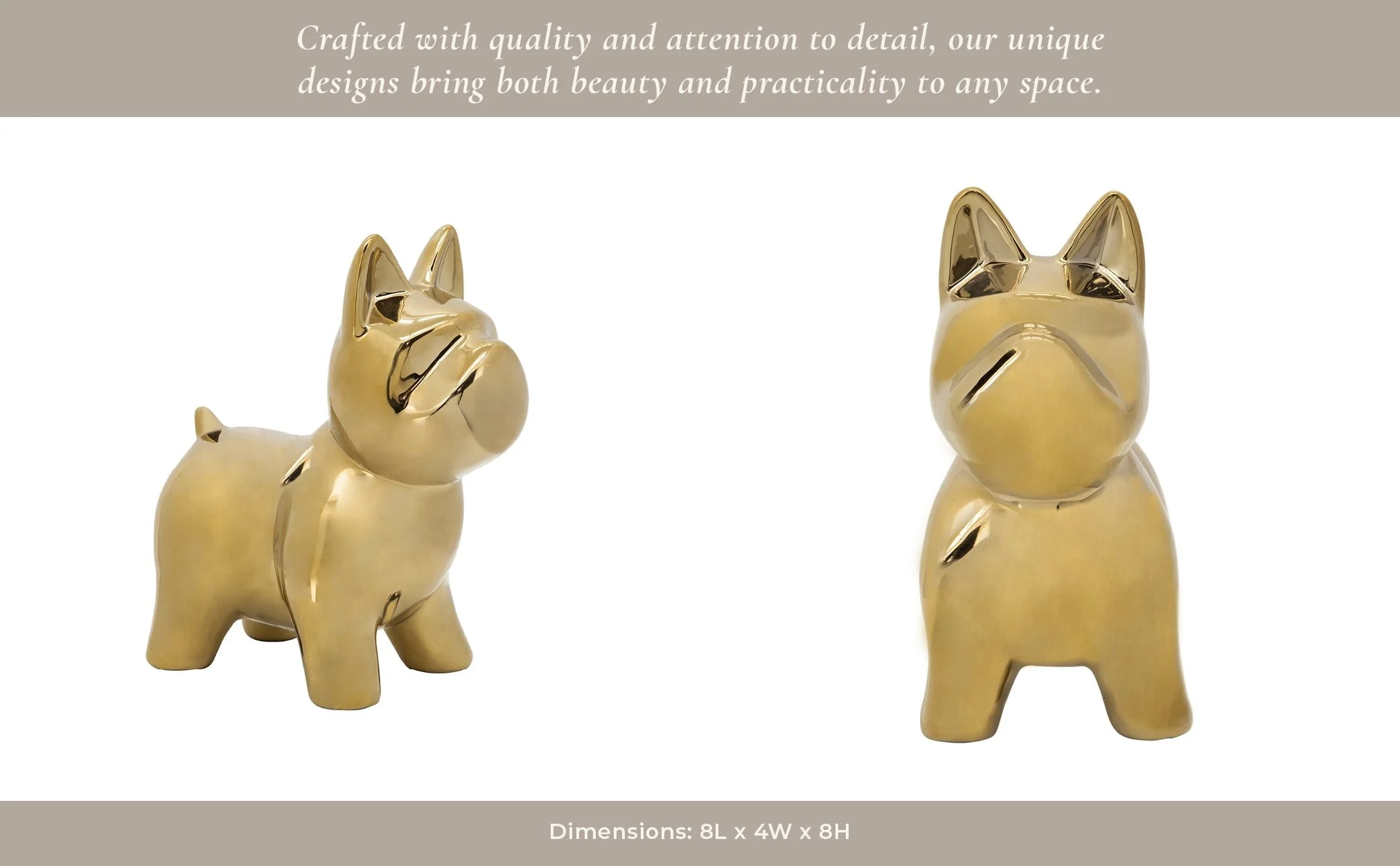 Cer, 8" Dog Table Deco, Gold - Image 9