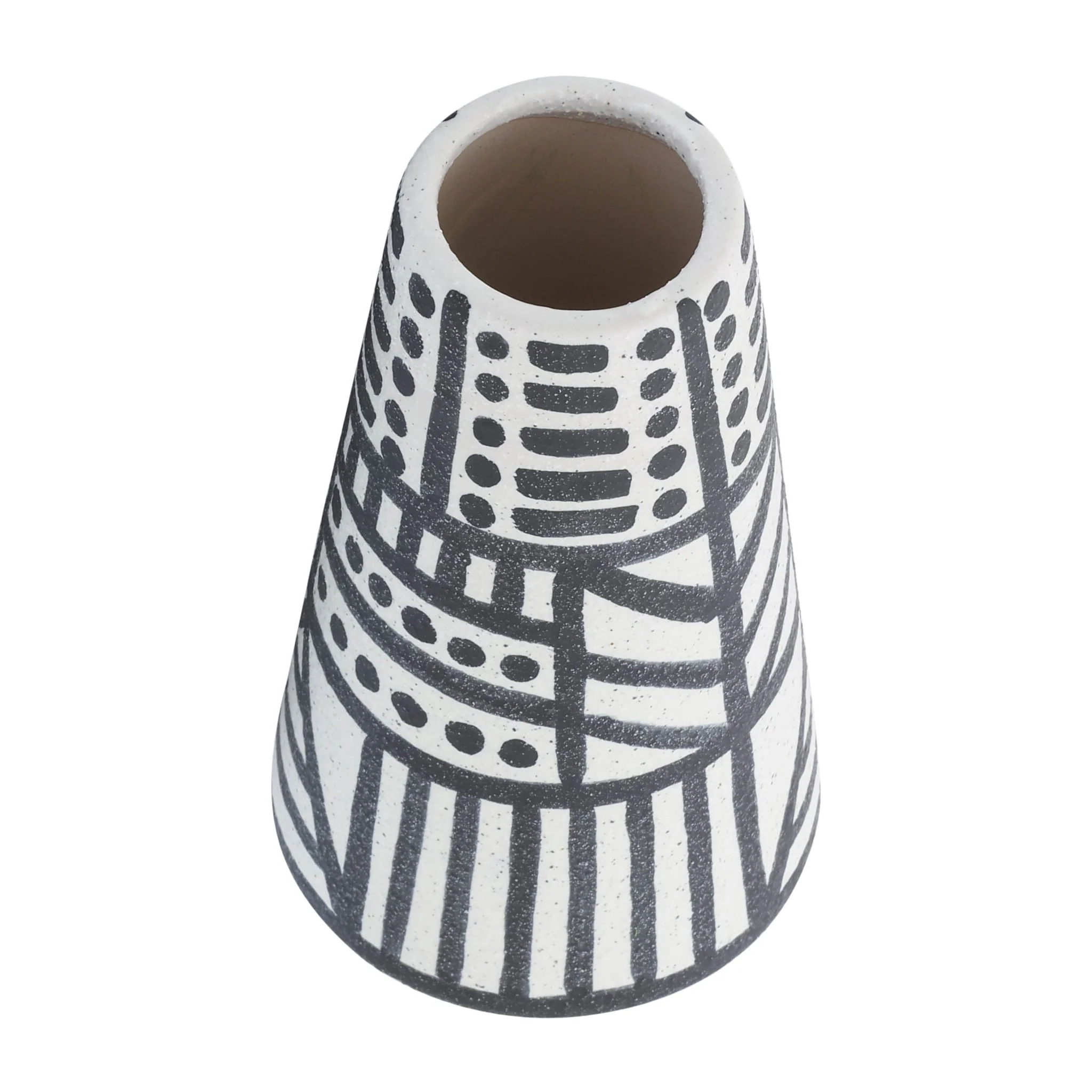 Cer, 8" Eclectic Vase, Black/white - Image 4