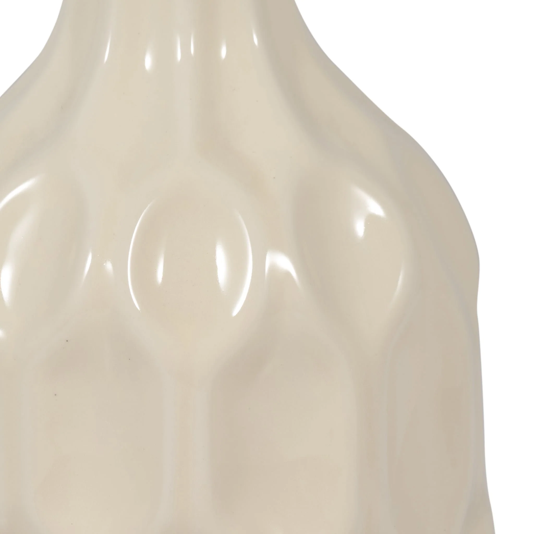 Cer, 8" Honeycomb Dimpled Vase, Cotton - Image 4