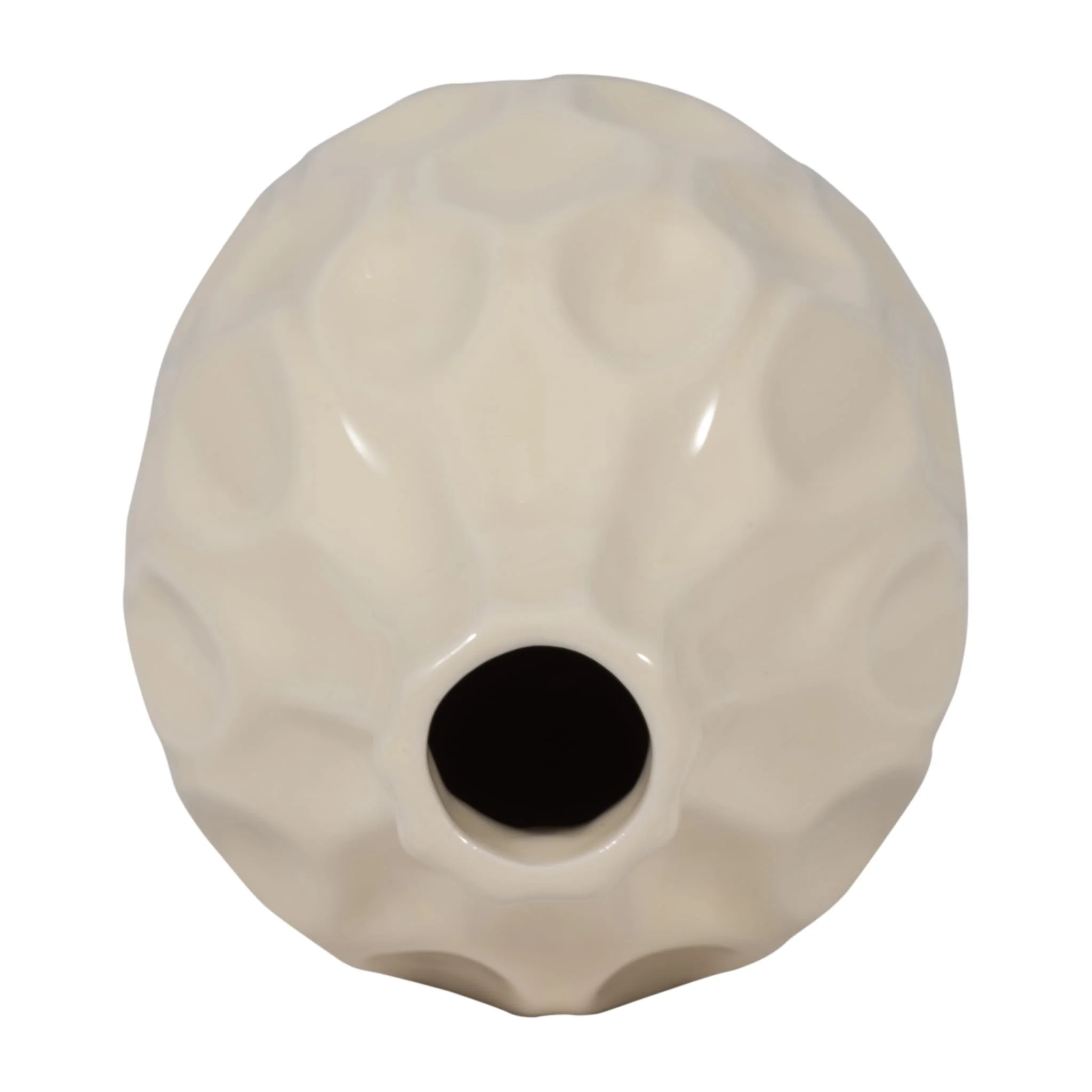 Cer, 8" Honeycomb Dimpled Vase, Cotton - Image 5