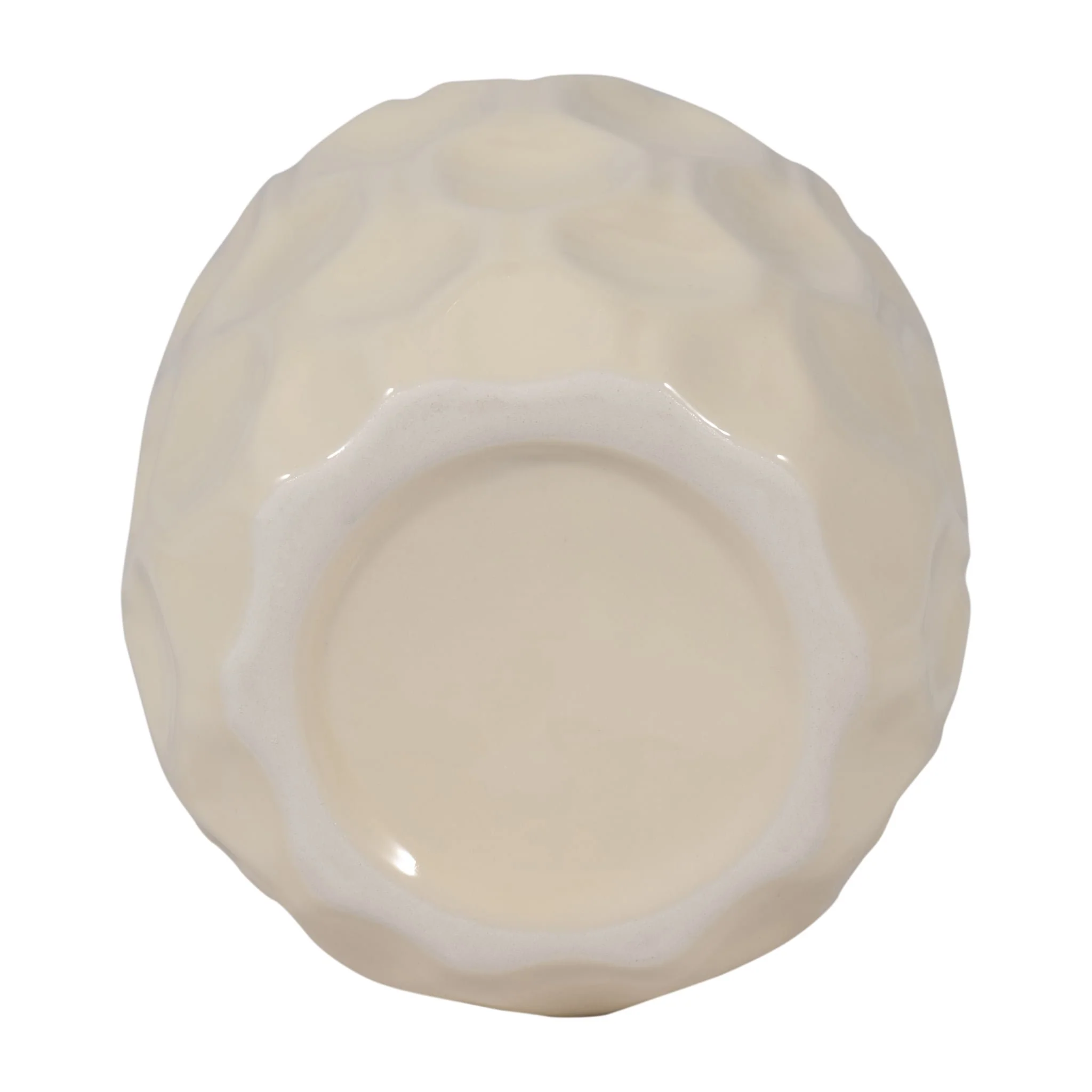 Cer, 8" Honeycomb Dimpled Vase, Cotton - Image 6