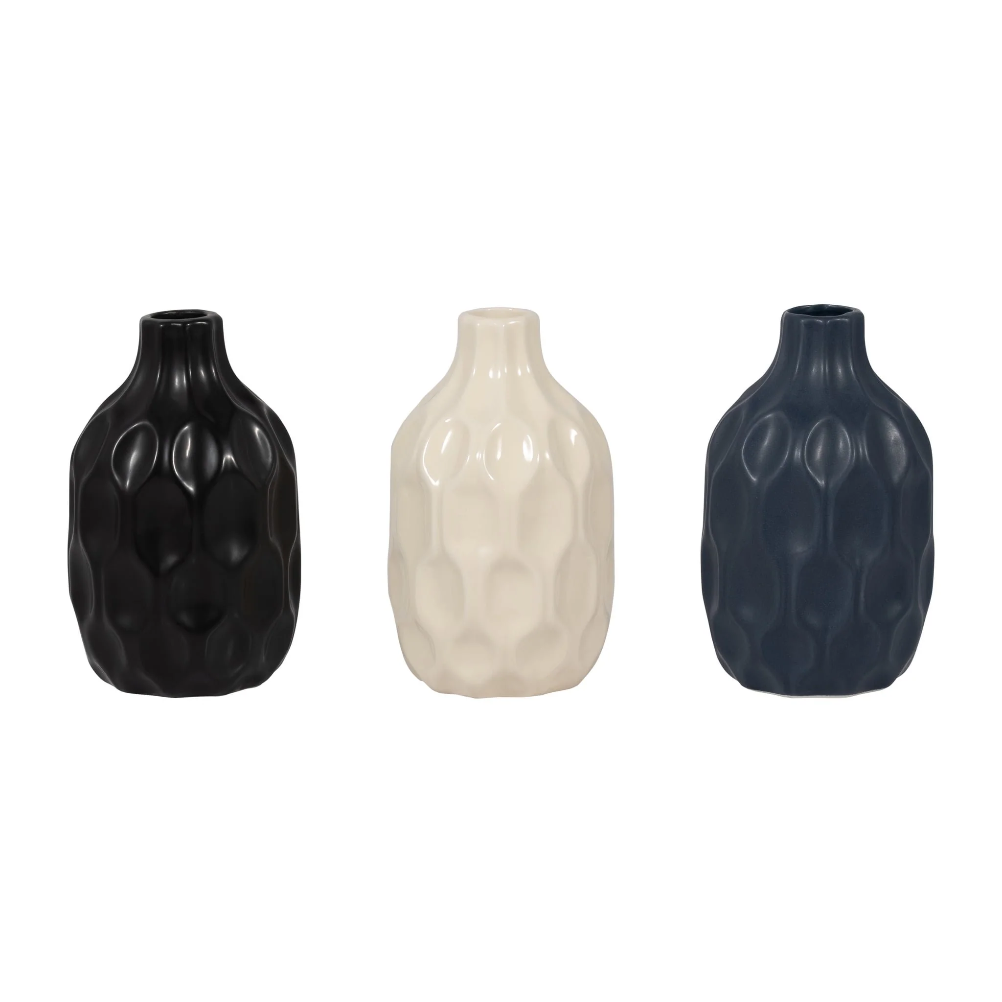Cer, 8" Honeycomb Dimpled Vase, Cotton - Image 7