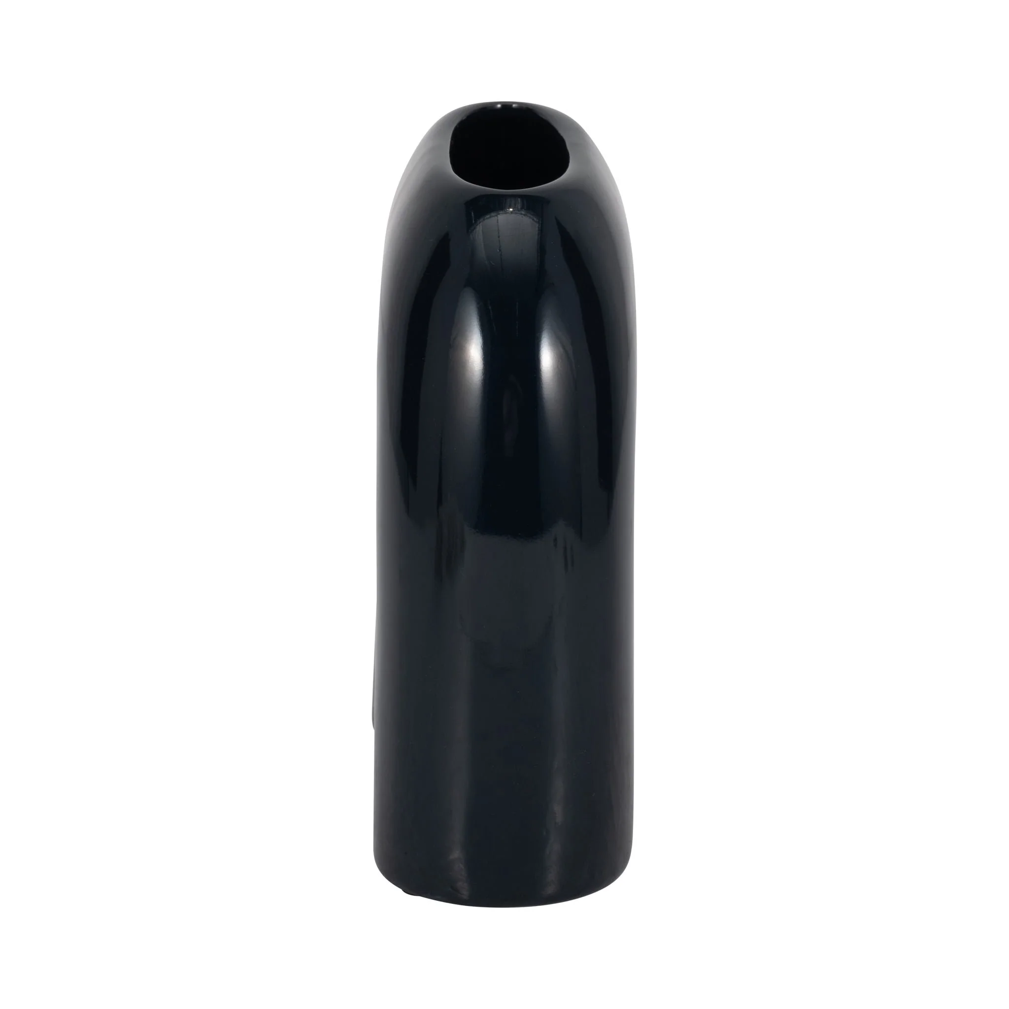 Cer, 8" Horseshoe Vase, Navy Blue - Image 4