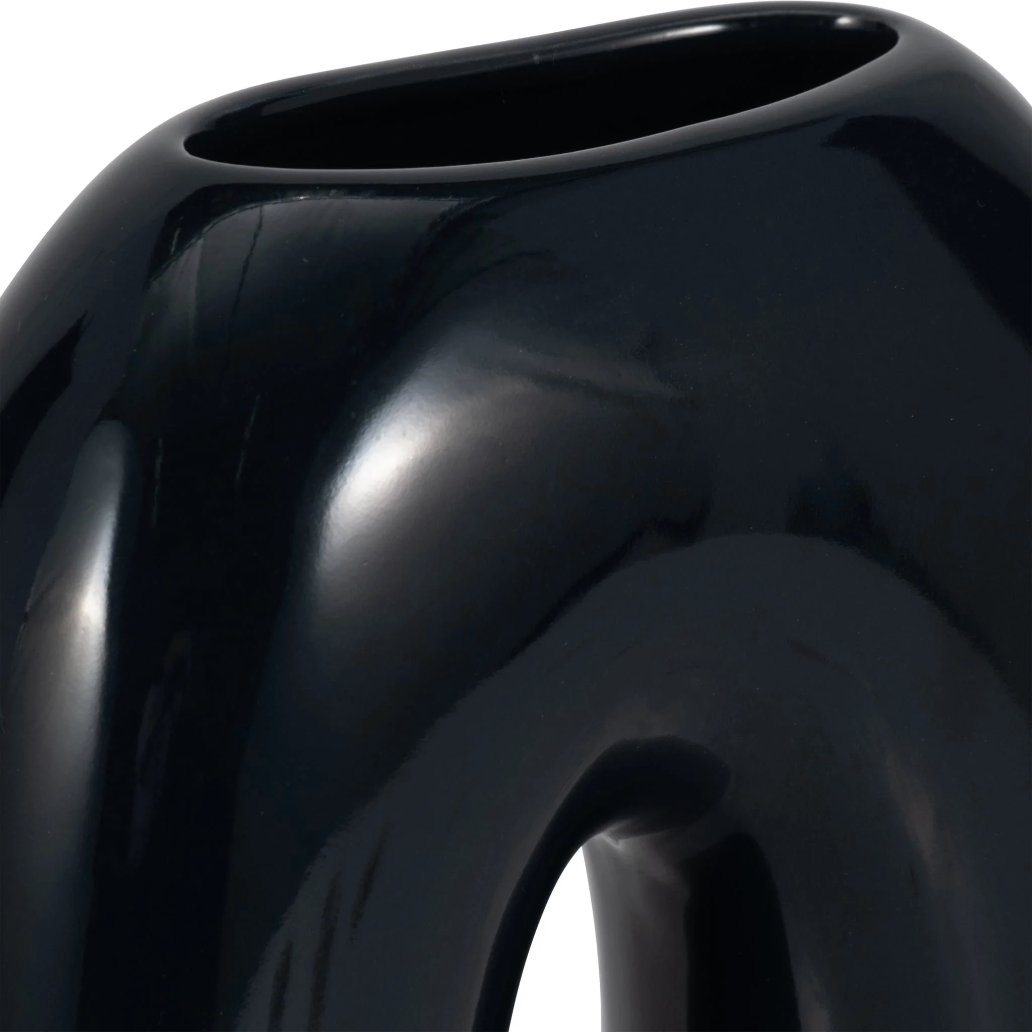 Cer, 8" Horseshoe Vase, Navy Blue - Image 5