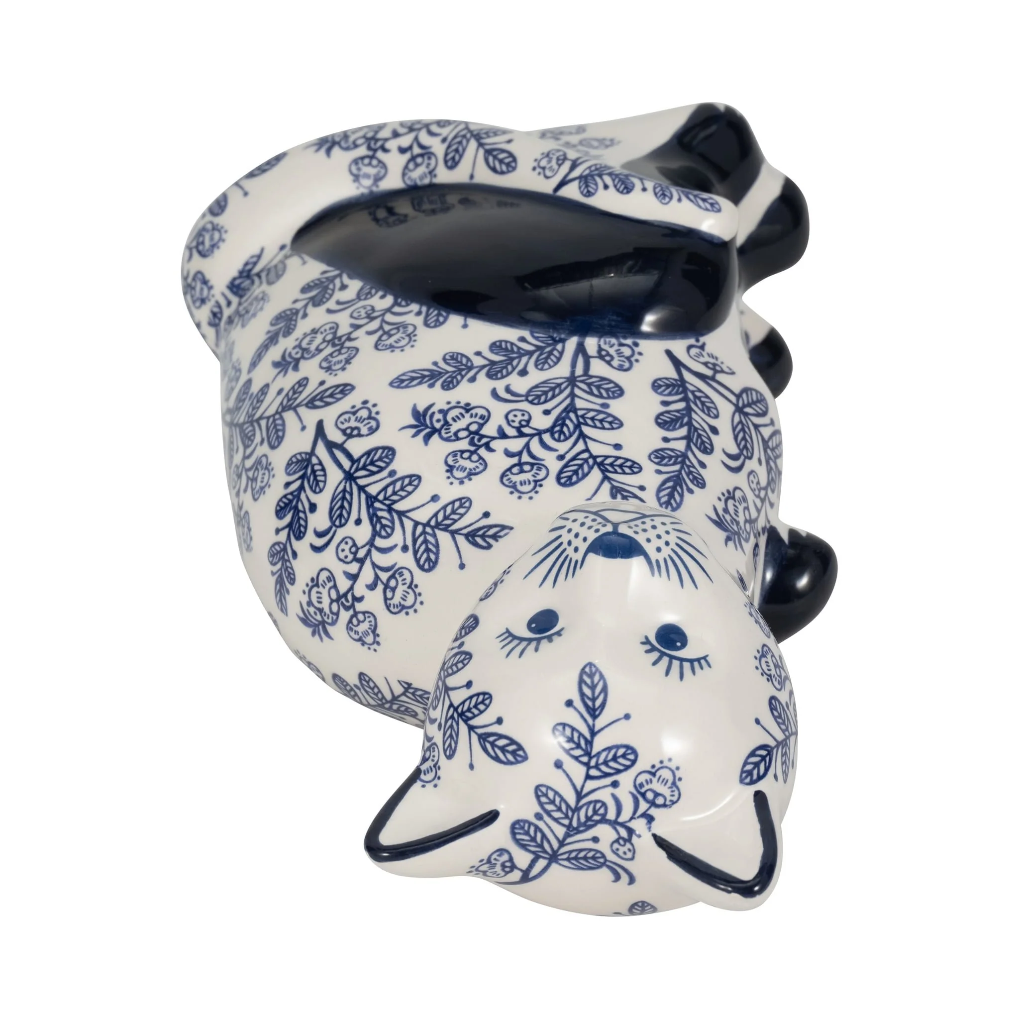 Cer, 8" Sitting Chinoiserie Cat, Blue/white - Image 6