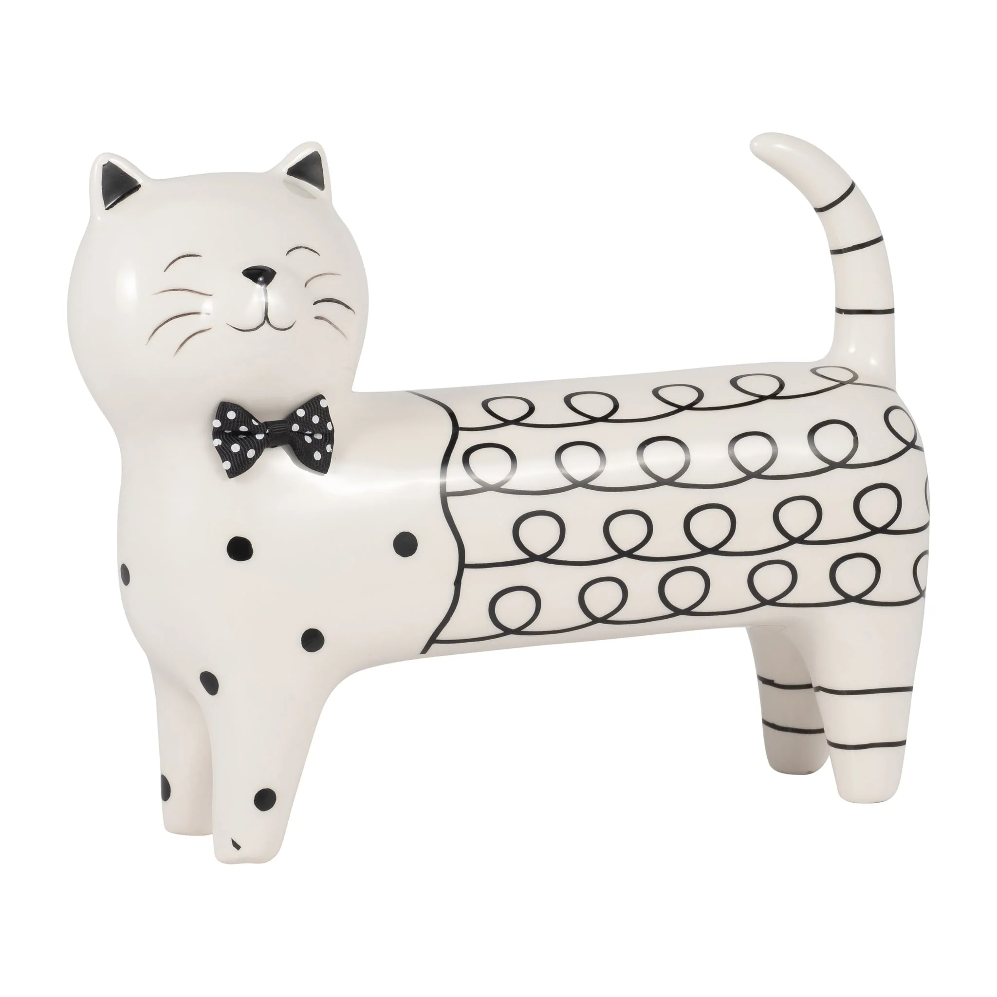 Cer, 8" Swirls Cat, White - Image 2